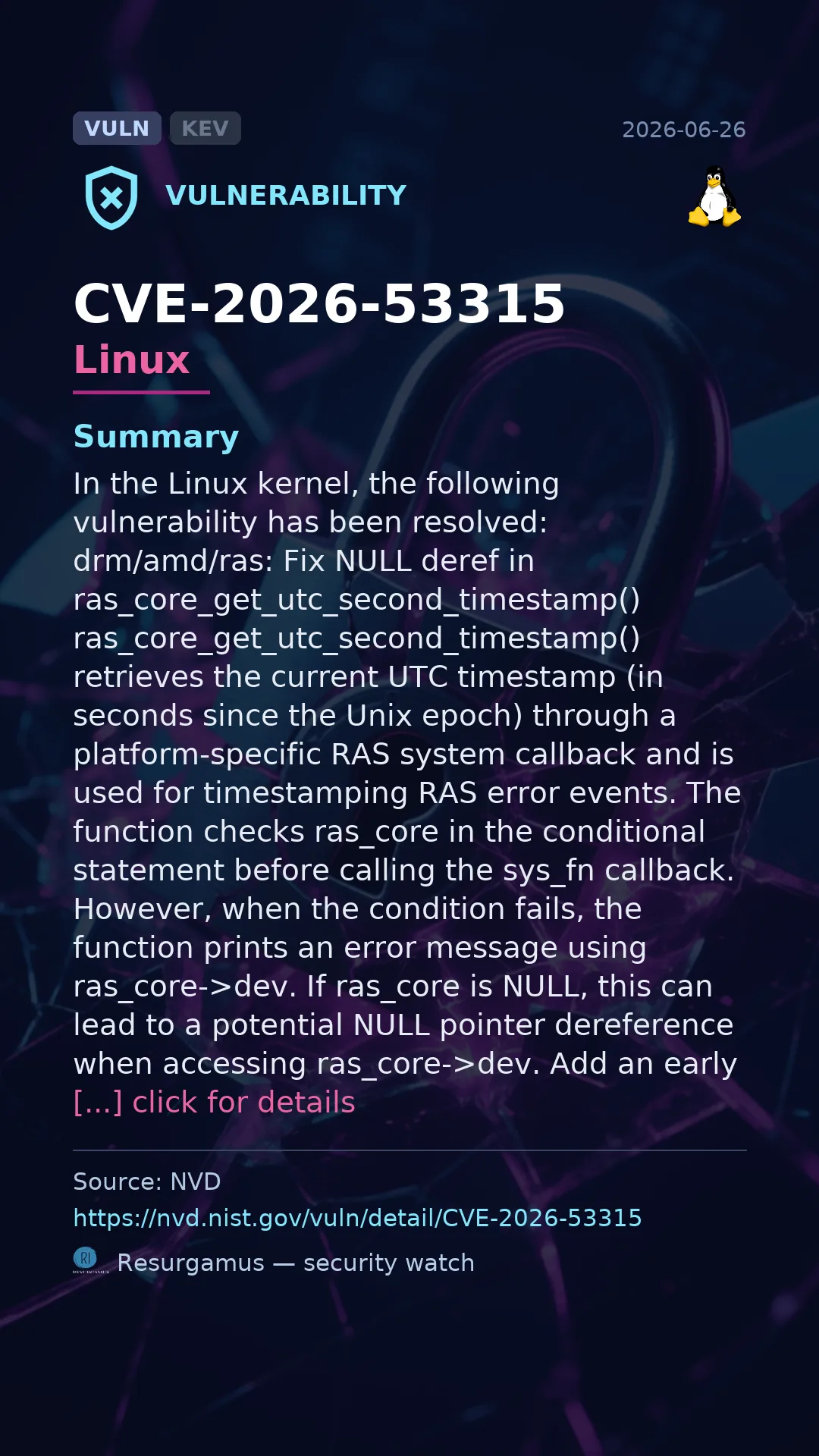 CVE-2026-53315 Linux Vulnerability