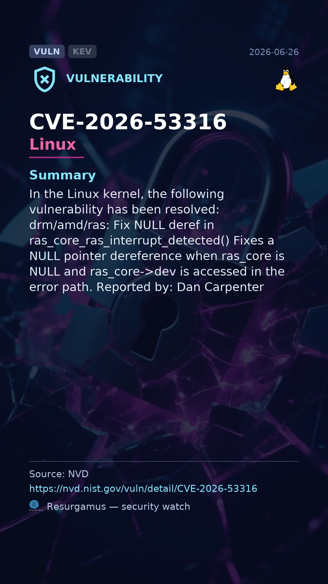 CVE-2026-53316 Linux Vulnerability