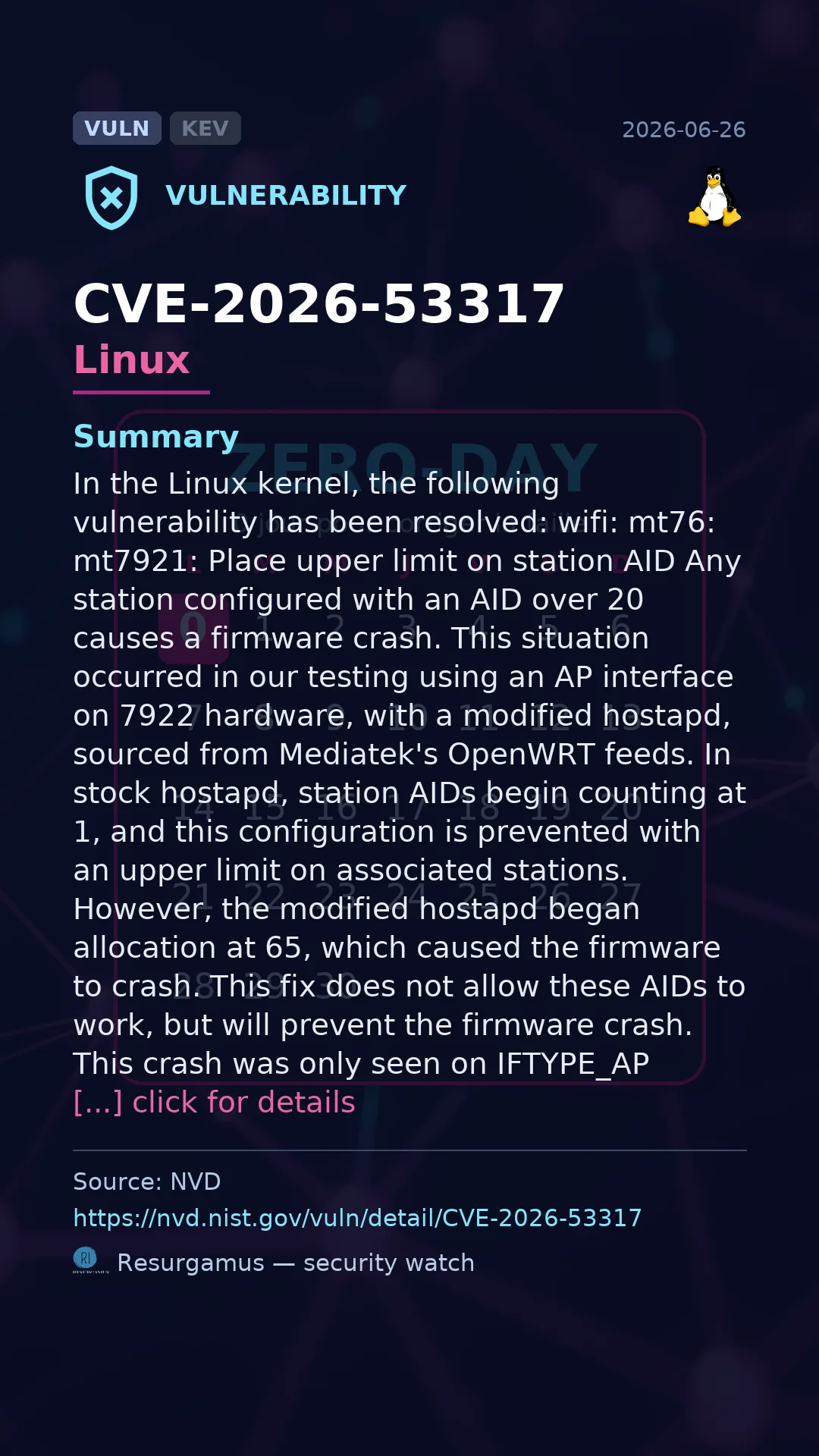 CVE-2026-53317 Linux Vulnerability