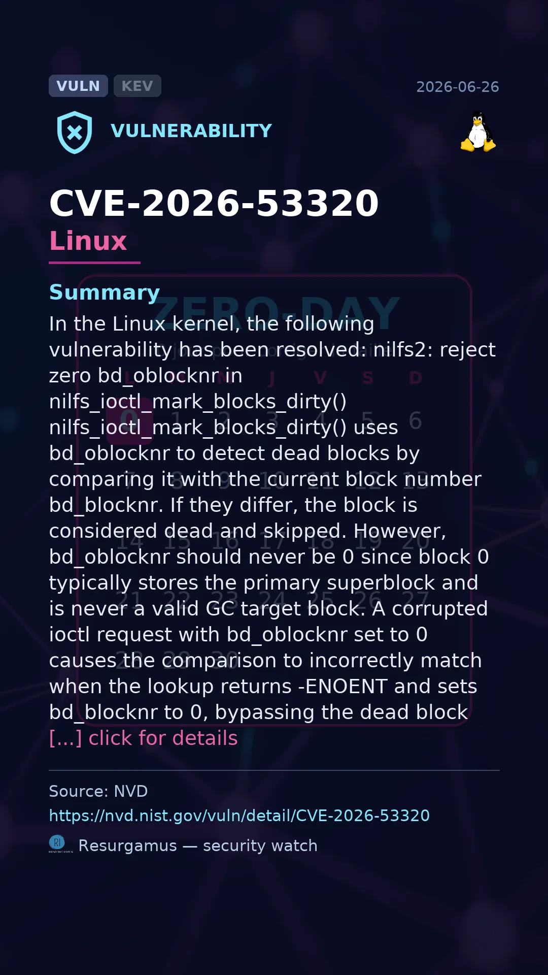 CVE-2026-53320 Linux Vulnerability