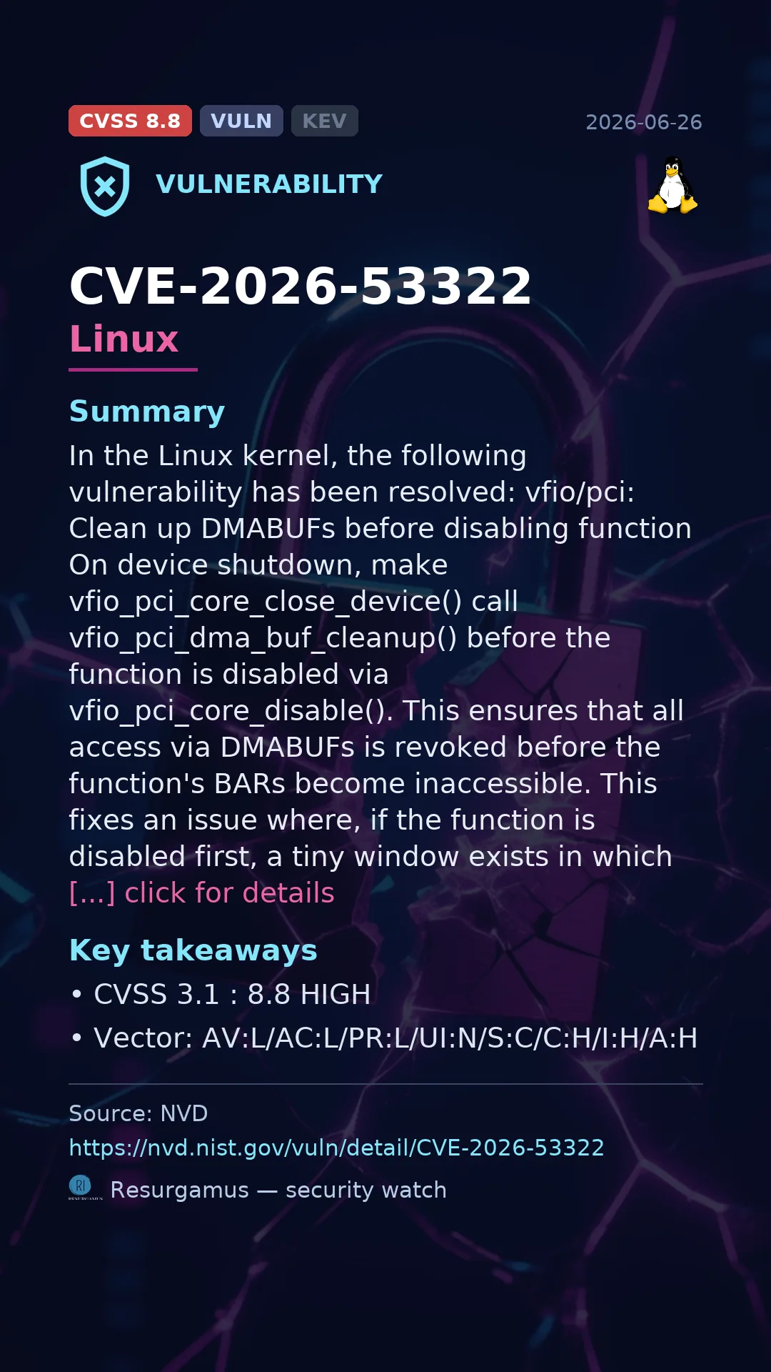 CVE-2026-53322 Linux Vulnerability