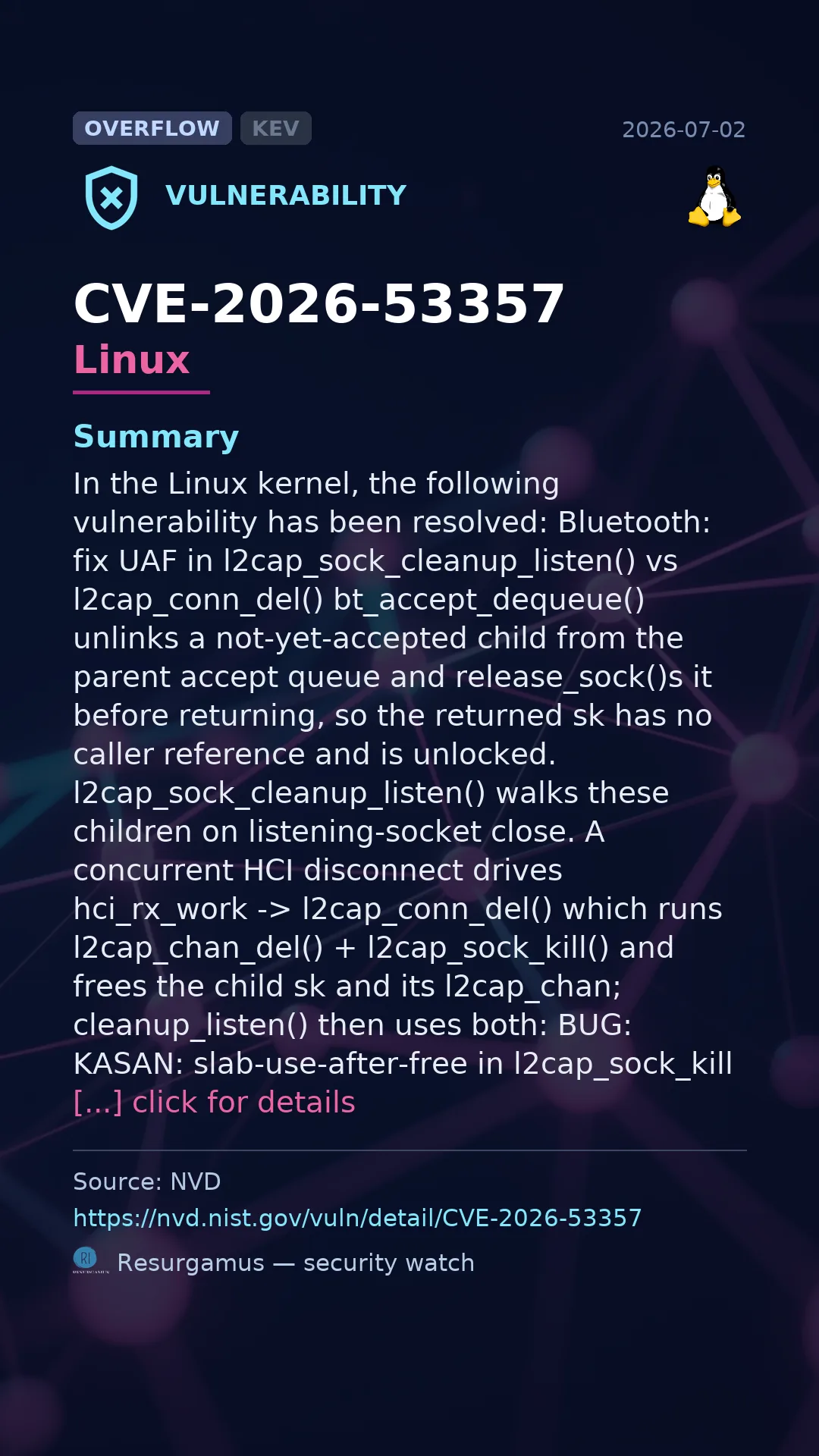 CVE-2026-53357 Linux Vulnerability