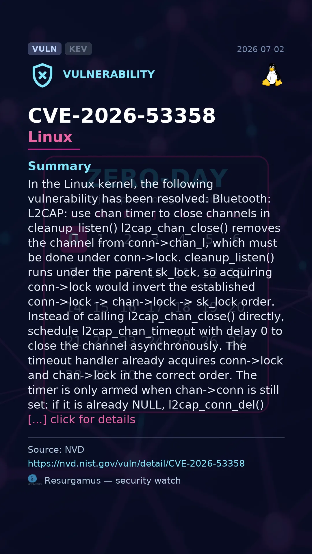 CVE-2026-53358 Linux Vulnerability