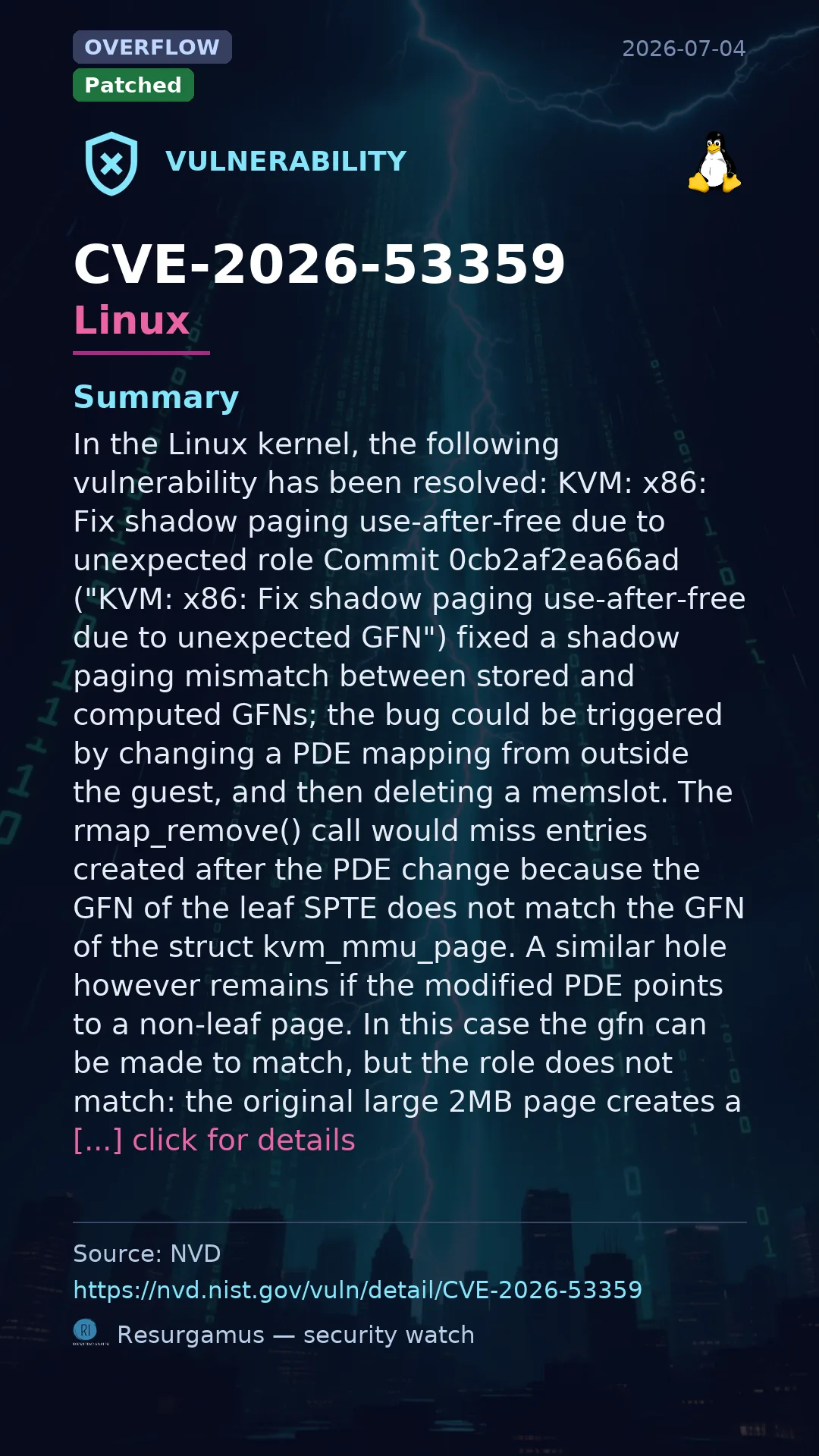 CVE-2026-53359 Linux Vulnerability