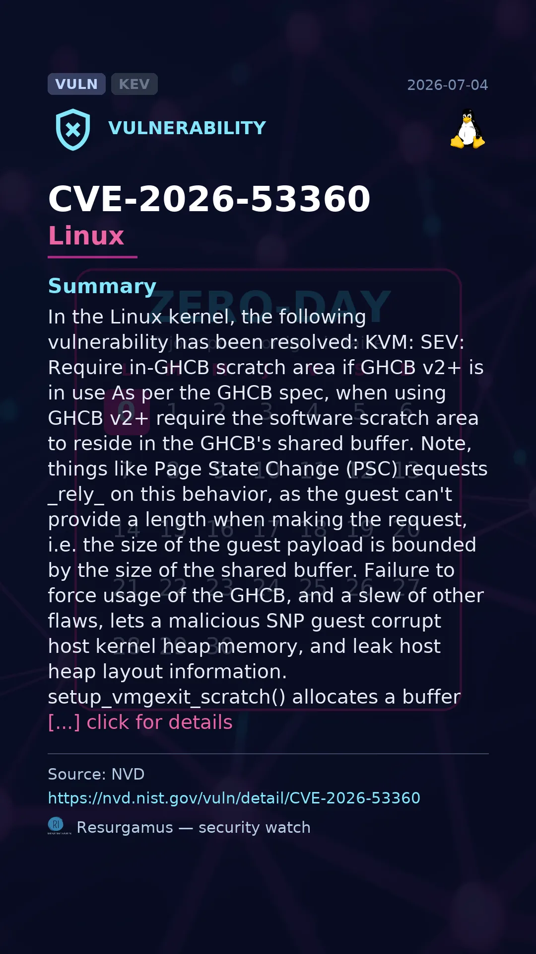 CVE-2026-53360 Linux Vulnerability