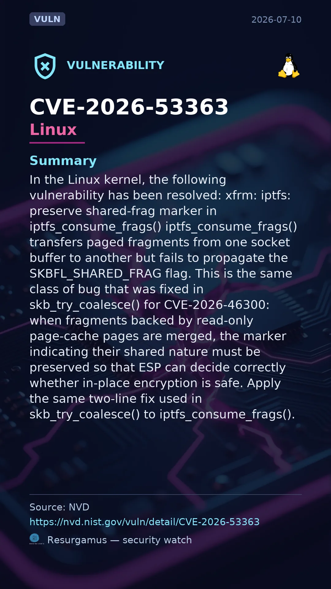 CVE-2026-53363 Linux Vulnerability