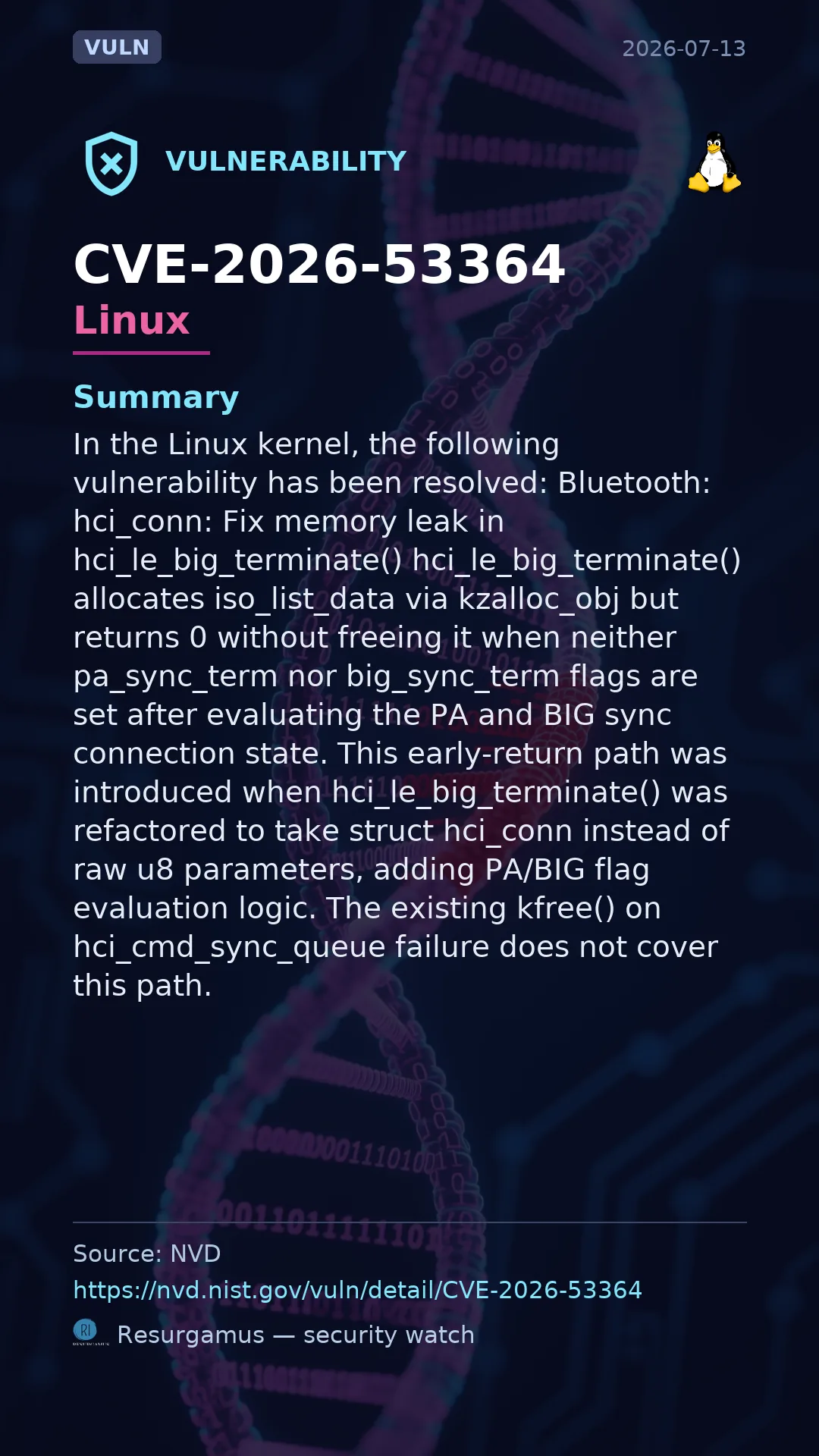 CVE-2026-53364 Linux Vulnerability