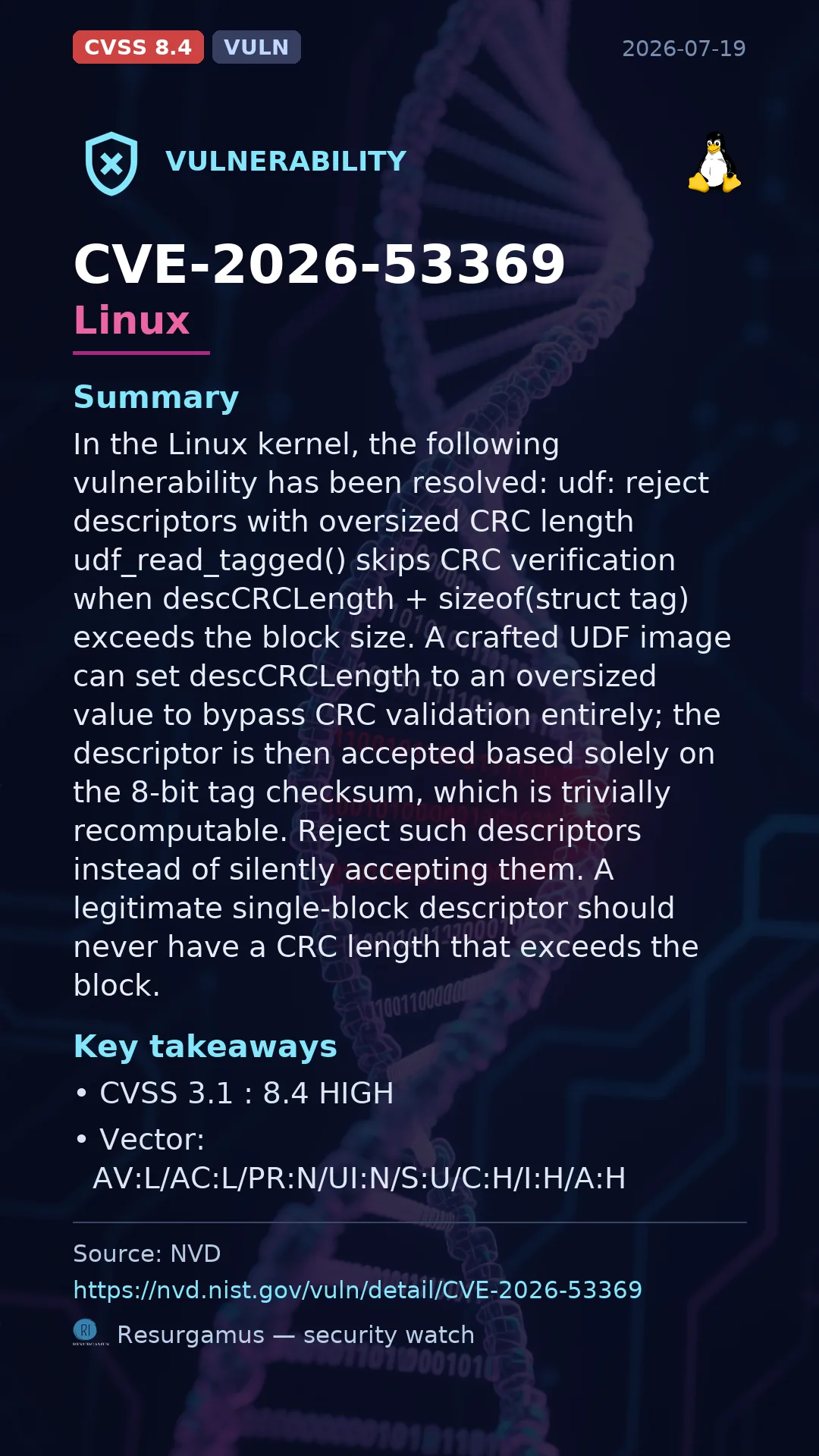 CVE-2026-53369 Linux Vulnerability