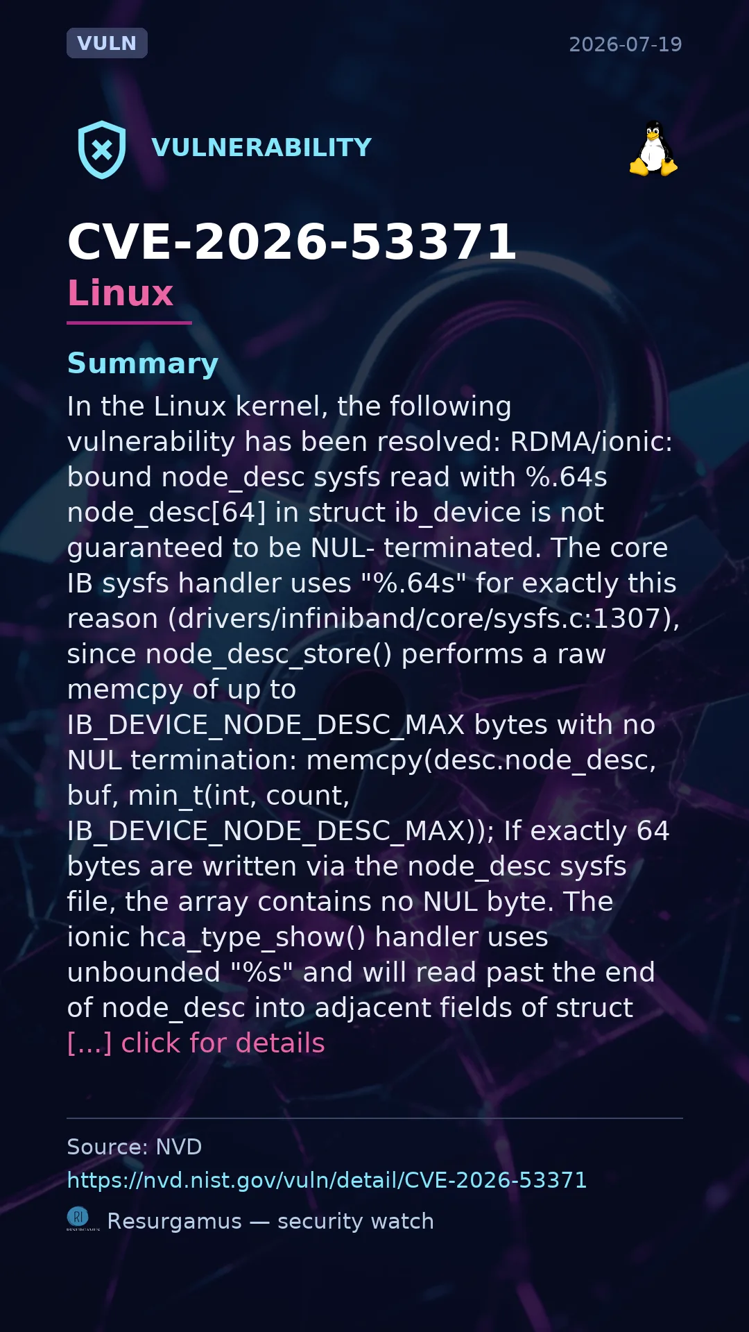 CVE-2026-53371 Linux Vulnerability