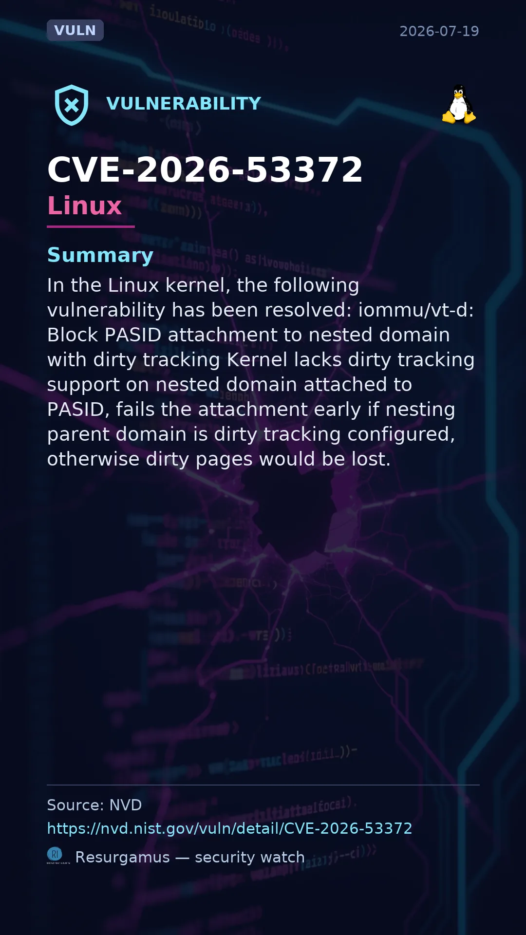 CVE-2026-53372 Linux Vulnerability