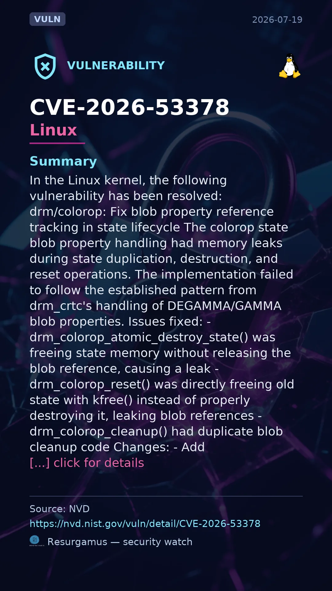 CVE-2026-53378 Linux Vulnerability