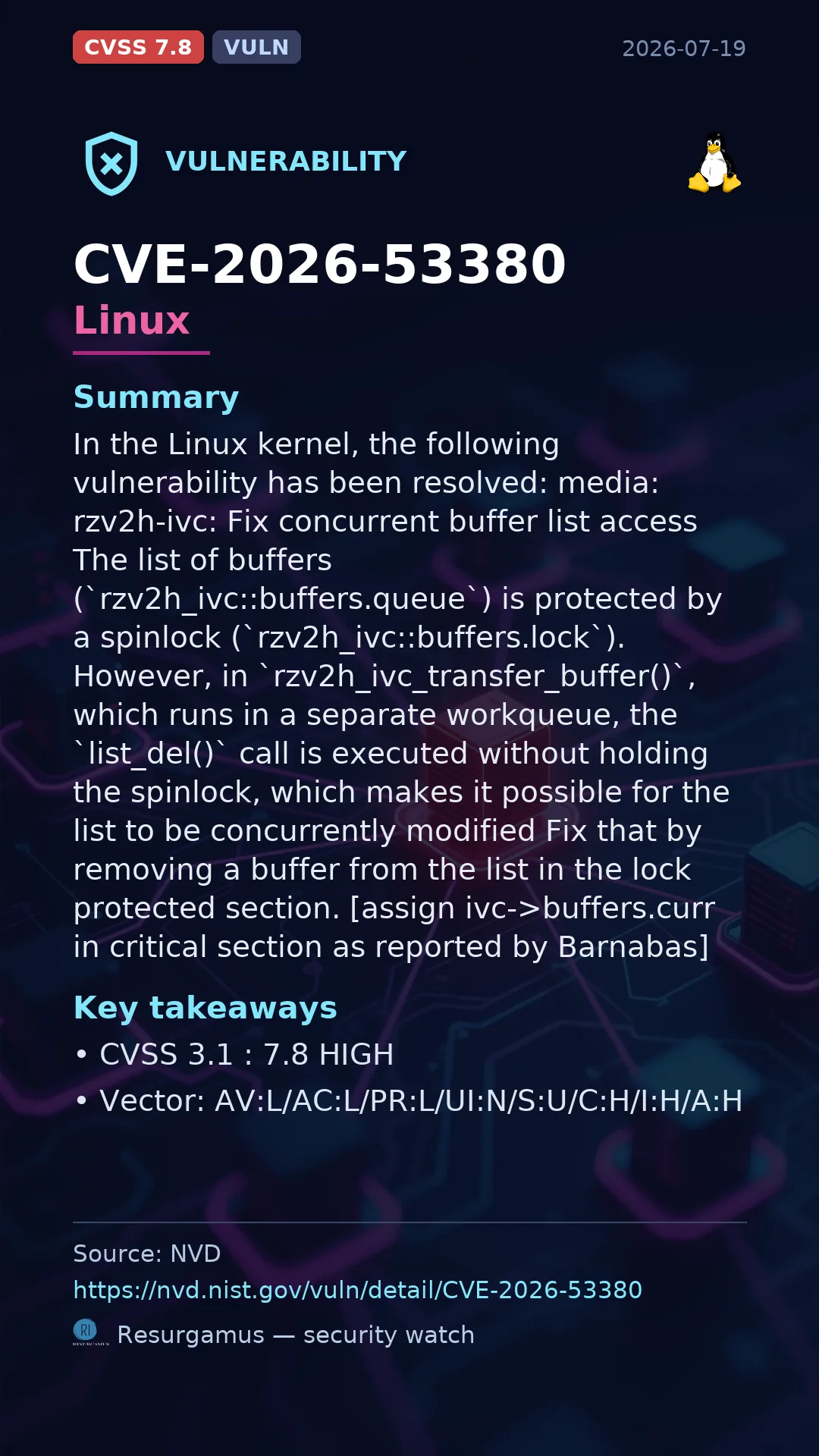 CVE-2026-53380 Linux Vulnerability