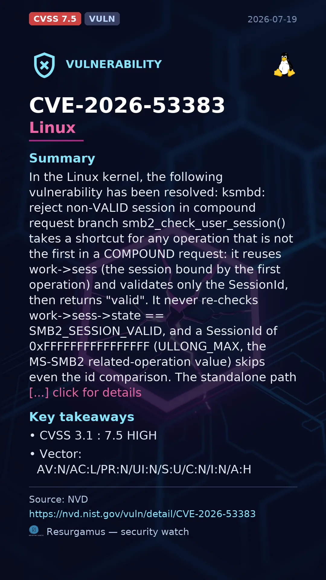 CVE-2026-53383 Linux Vulnerability