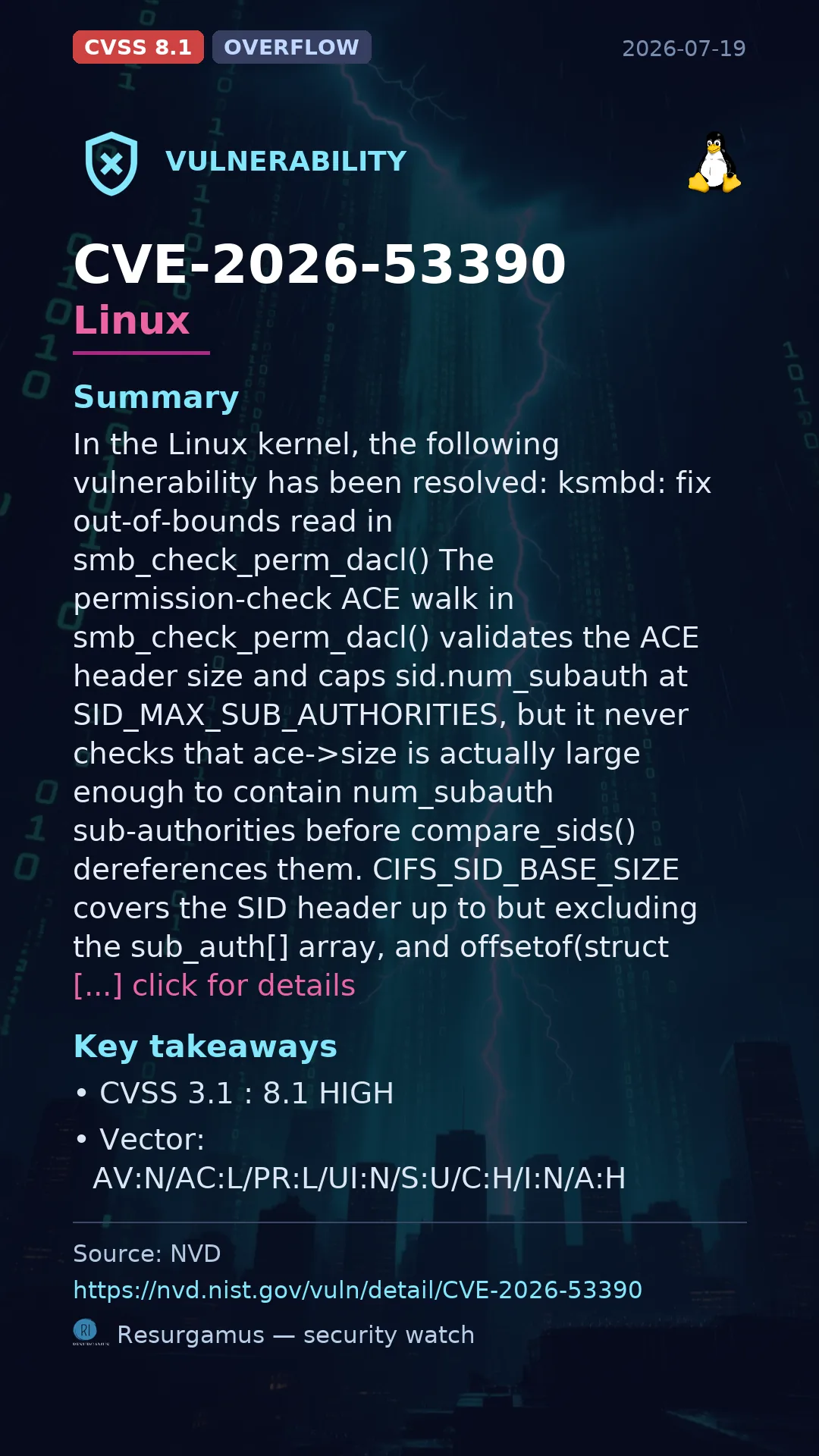 CVE-2026-53390 Linux Vulnerability