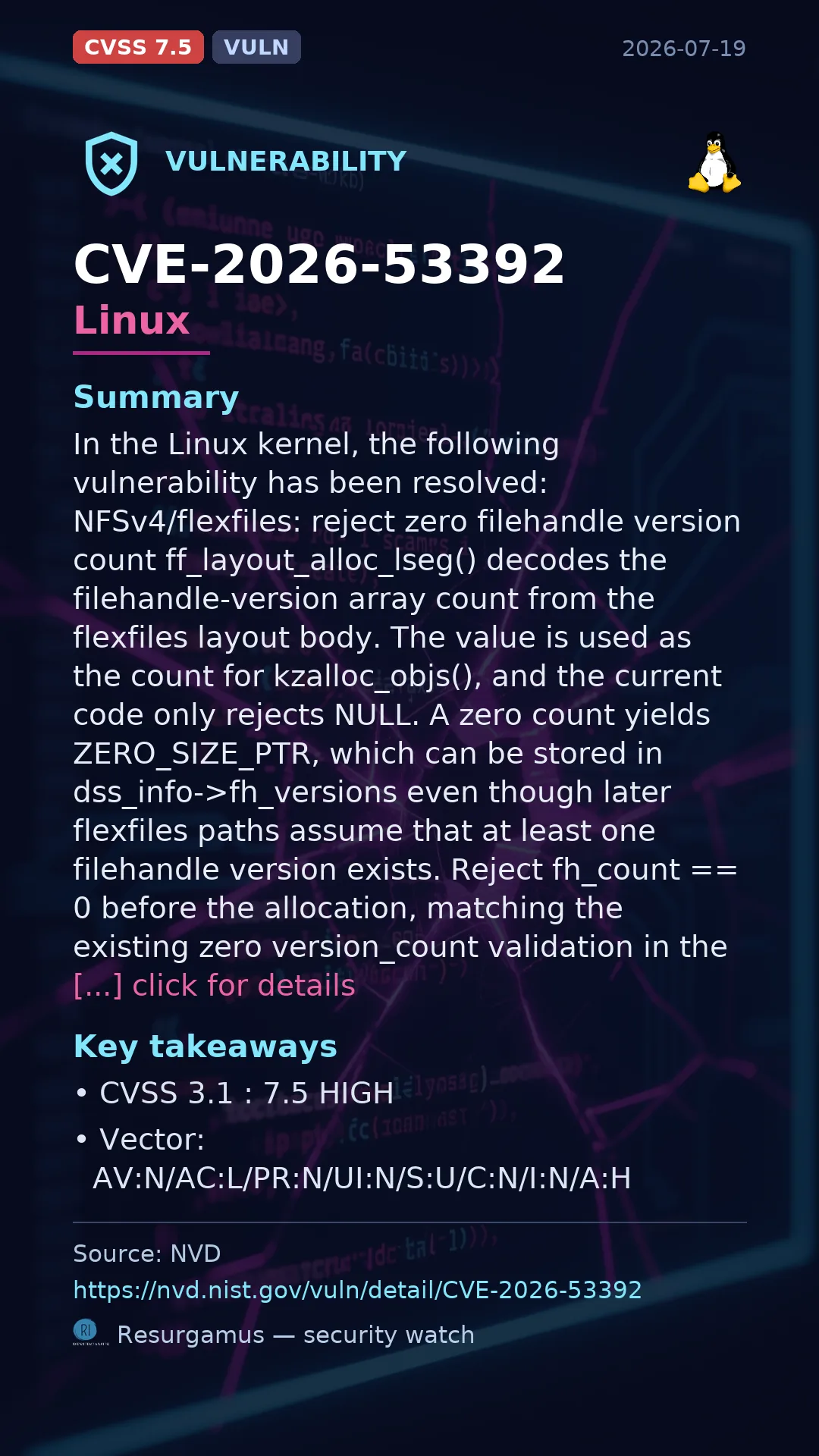 CVE-2026-53392 Linux Vulnerability