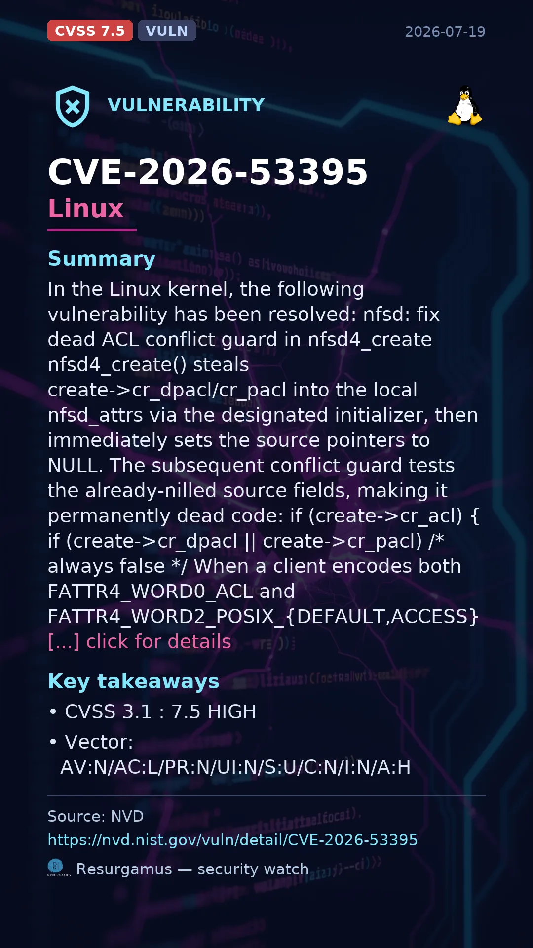 CVE-2026-53395 Linux Vulnerability