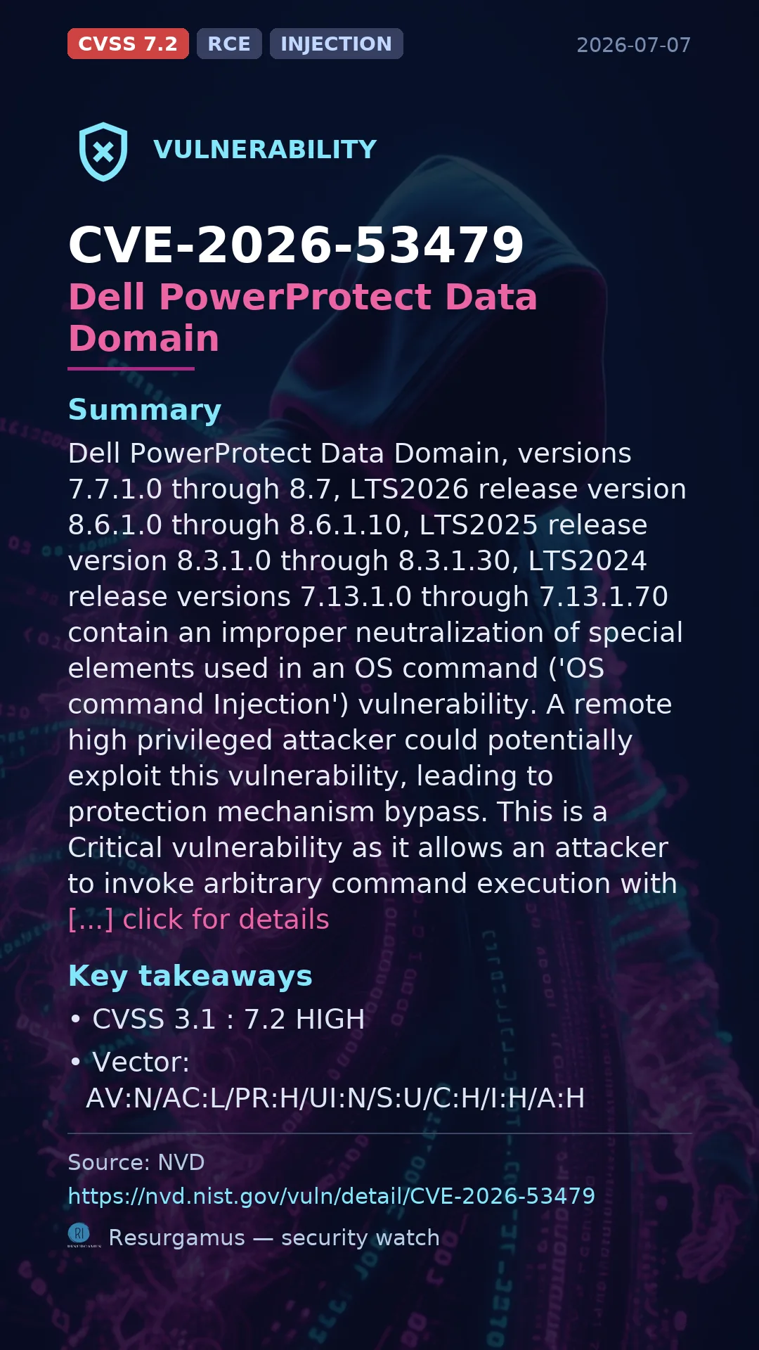 CVE-2026-53479 Dell PowerProtect Data Domain Vulnerability