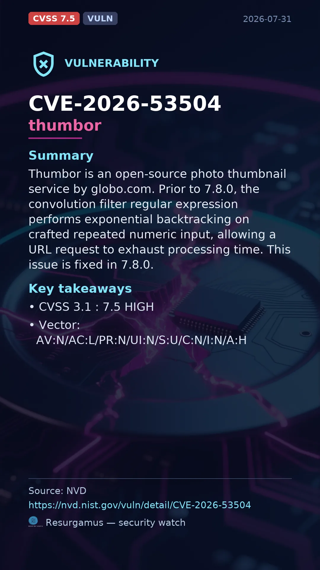 CVE-2026-53504 thumbor Vulnerability