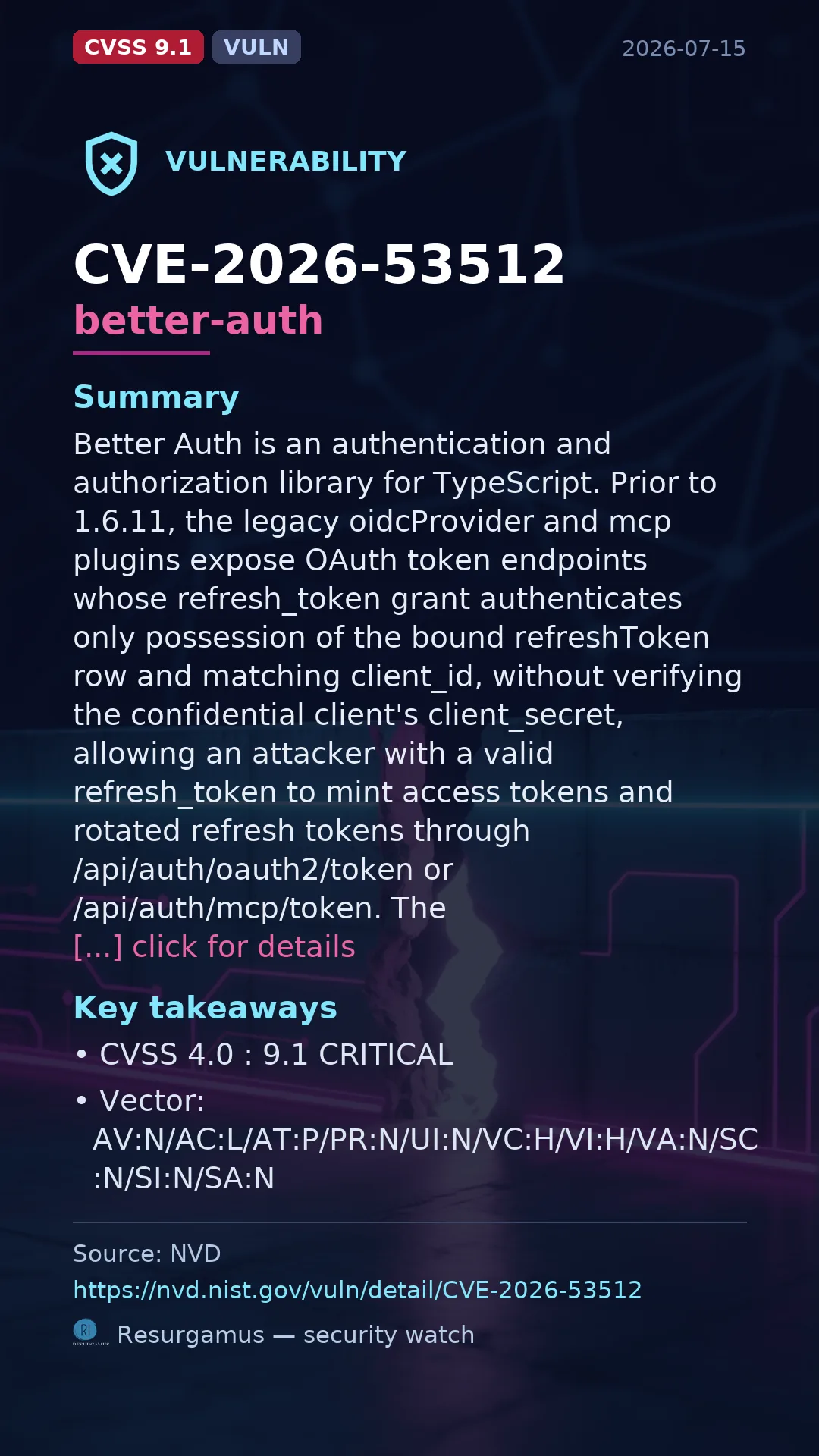 CVE-2026-53512 better-auth Vulnerability