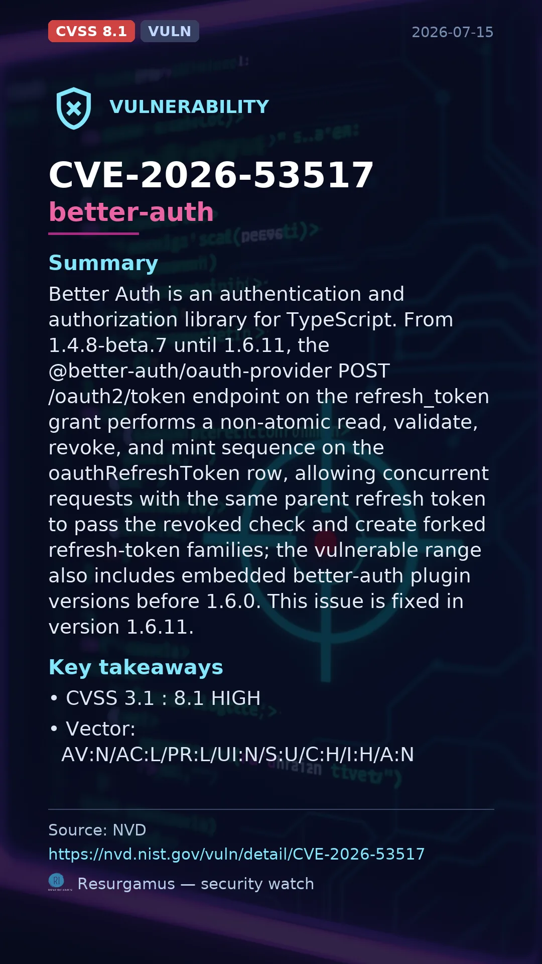 CVE-2026-53517 better-auth Vulnerability