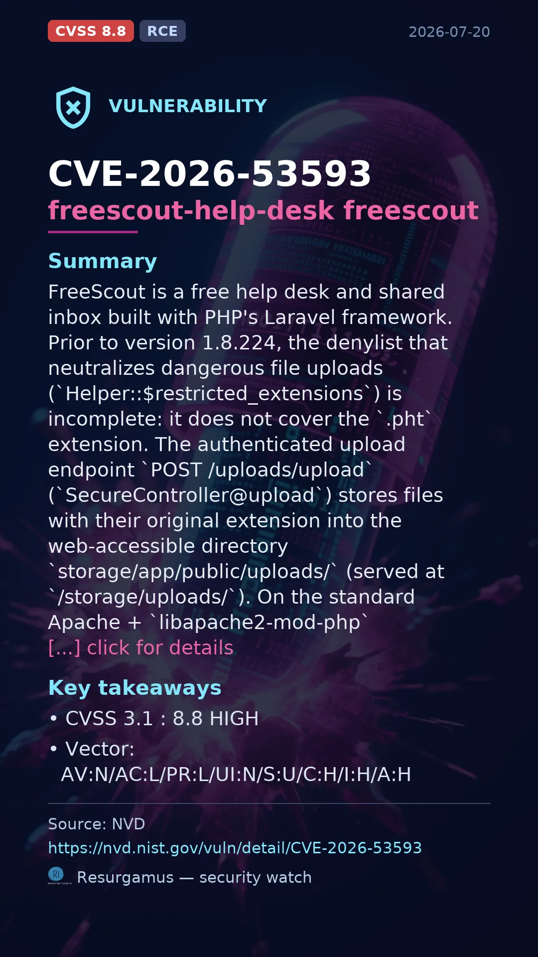 CVE-2026-53593 freescout-help-desk freescout Vulnerability