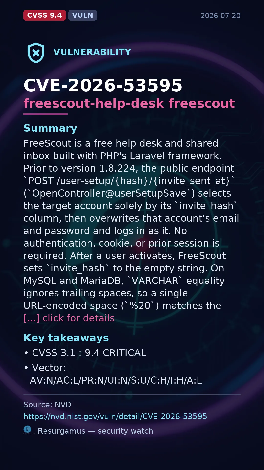 CVE-2026-53595 freescout-help-desk freescout Vulnerability