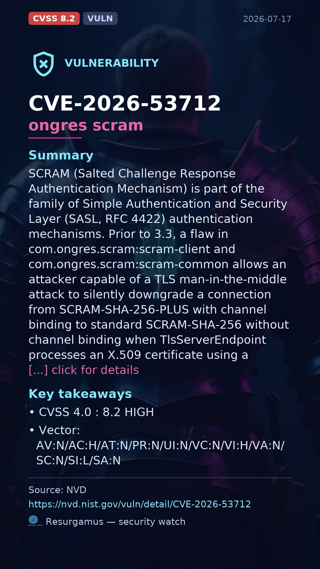 CVE-2026-53712 ongres scram Vulnerability