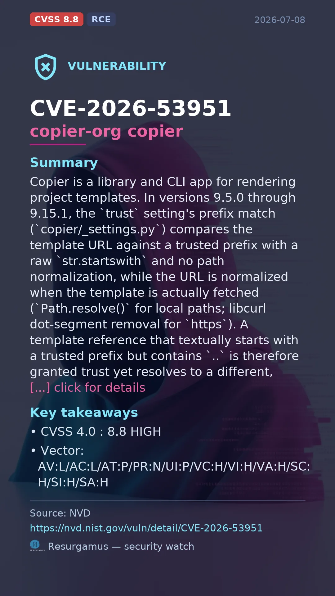 CVE-2026-53951 copier-org copier Vulnerability
