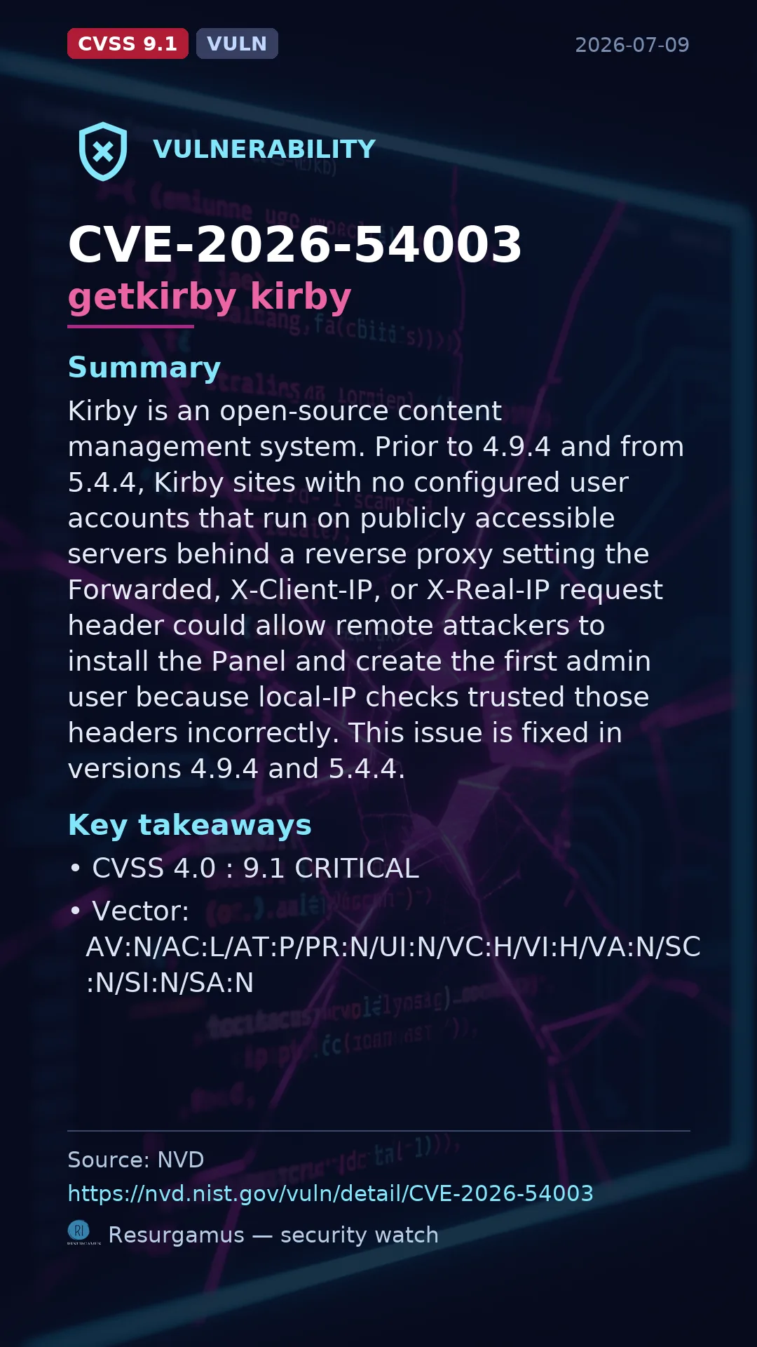 CVE-2026-54003 getkirby kirby Vulnerability