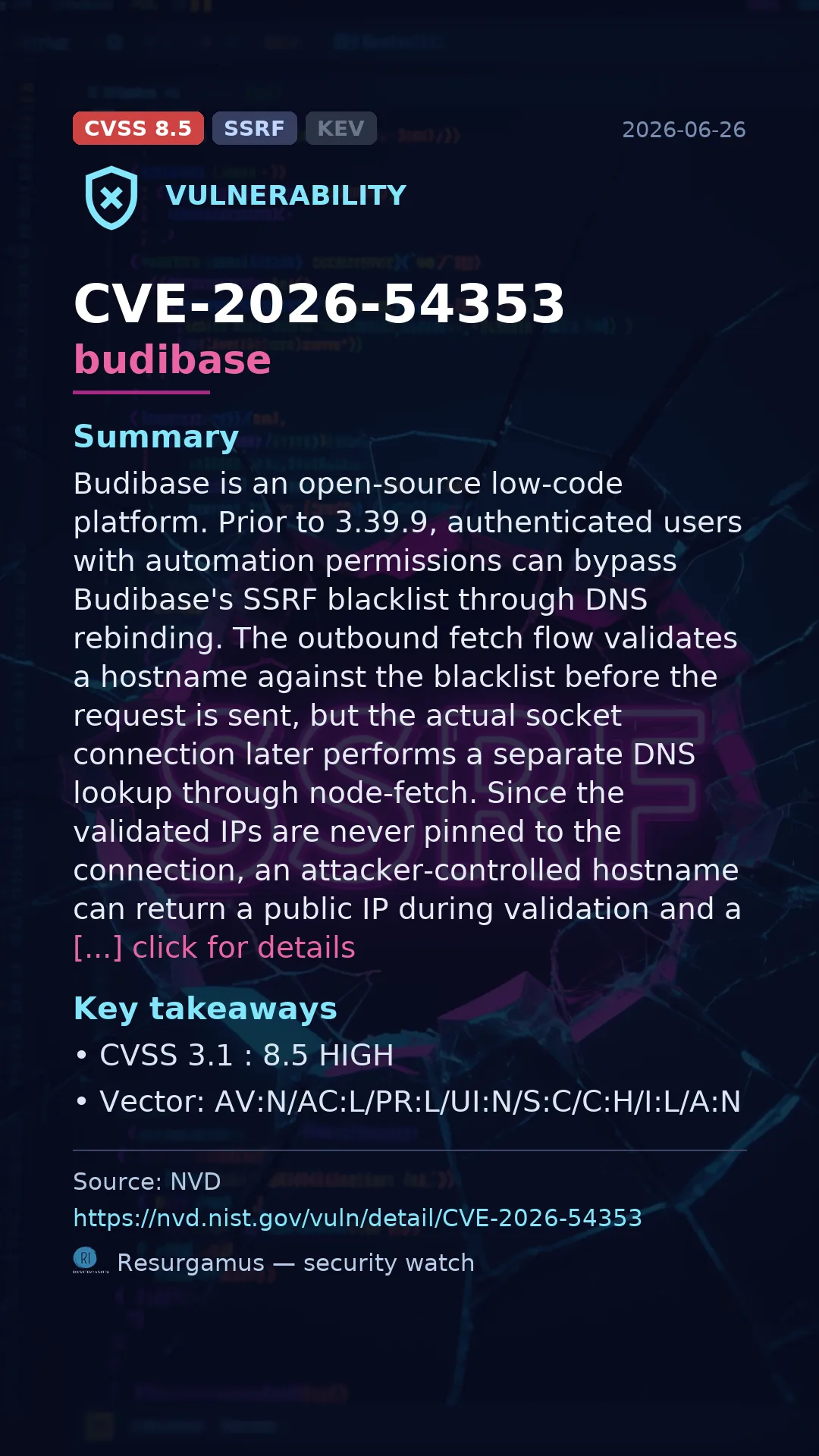 CVE-2026-54353 budibase Vulnerability