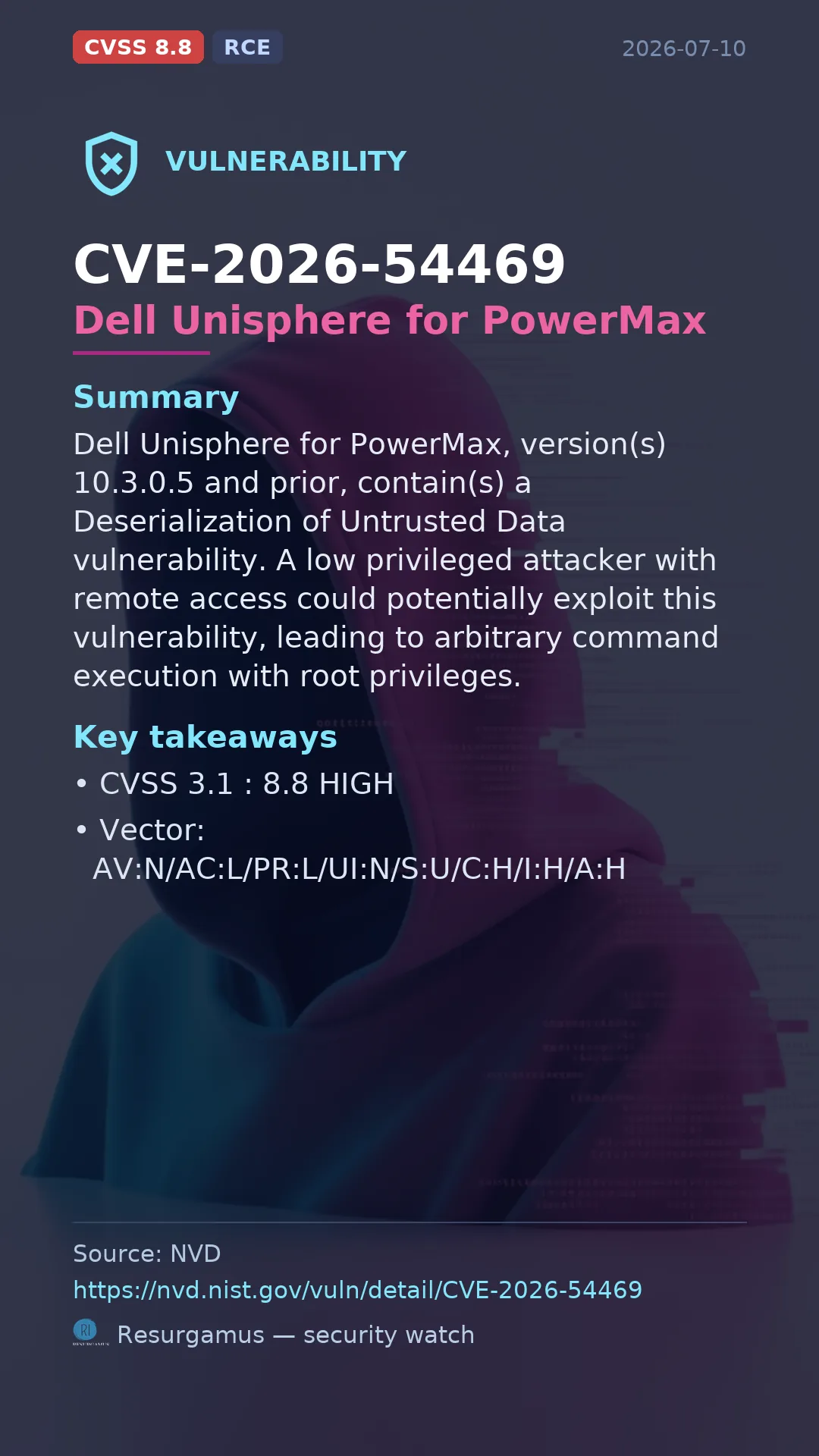 CVE-2026-54469 Dell Unisphere for PowerMax Vulnerability