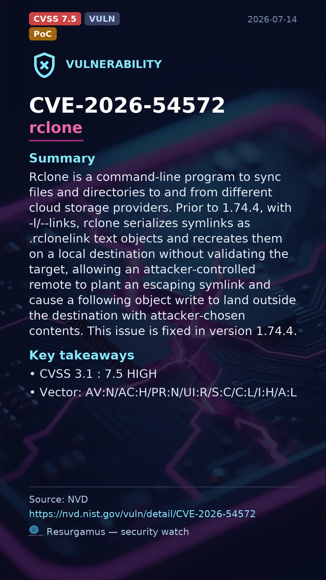 CVE-2026-54572 rclone Vulnerability