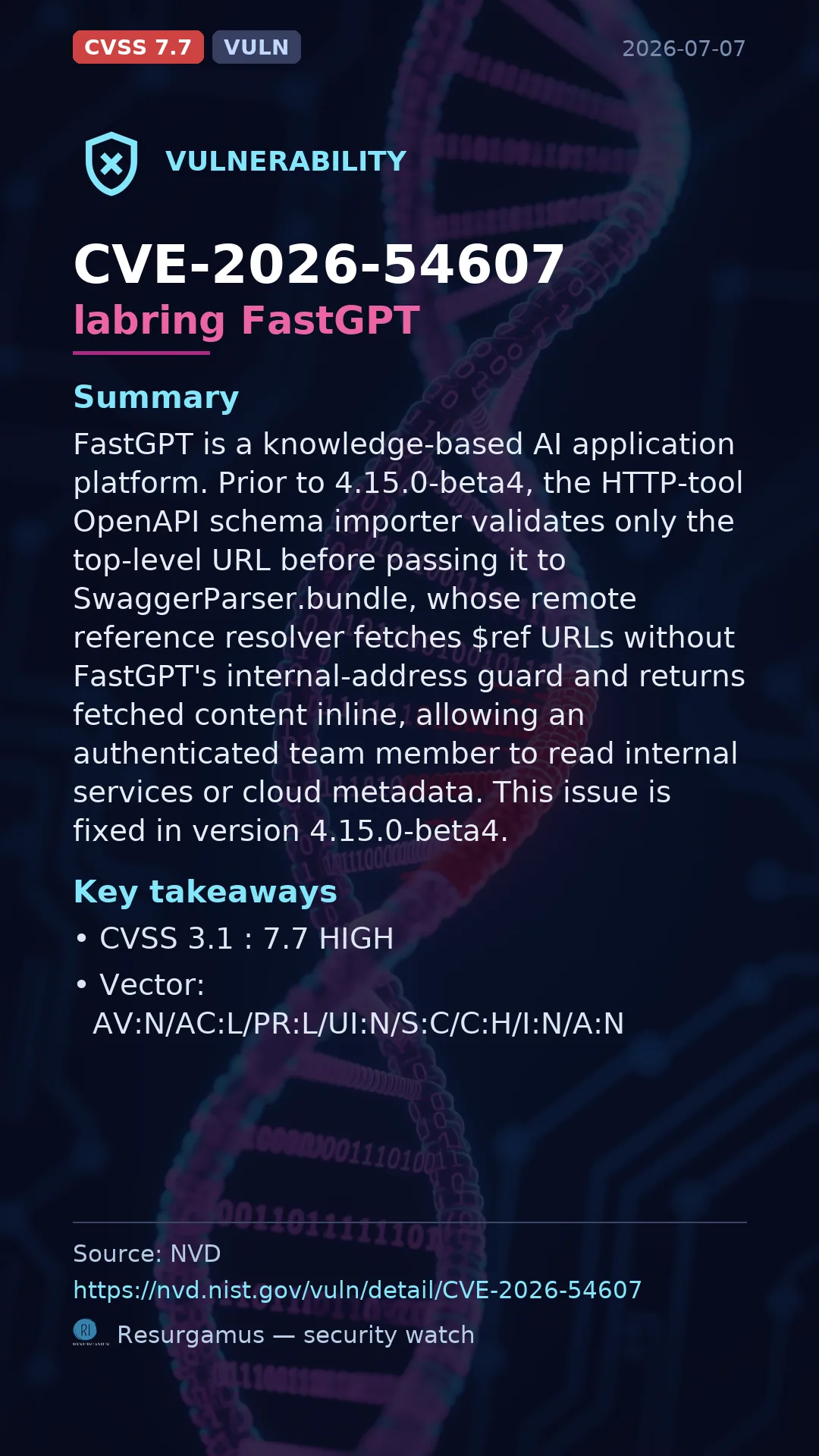 CVE-2026-54607 labring FastGPT Vulnerability