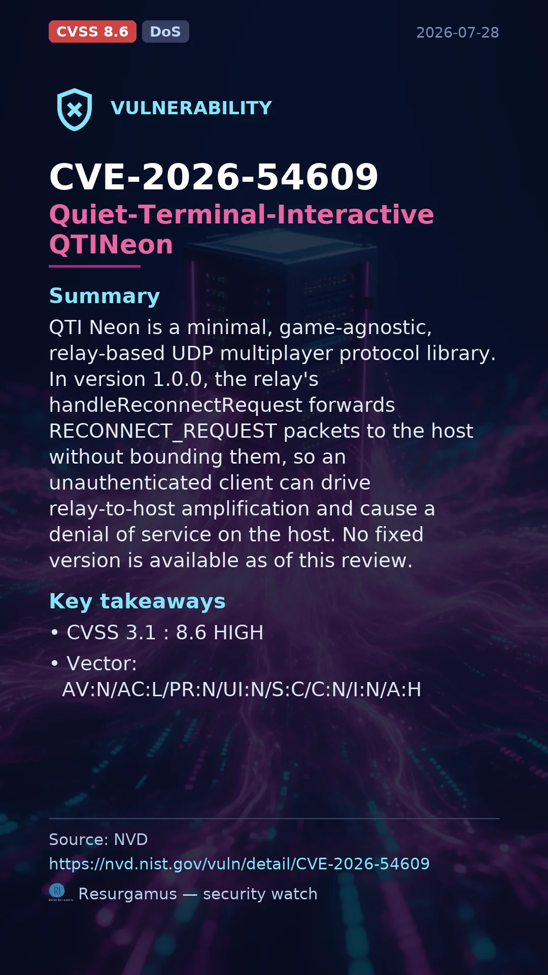 CVE-2026-54609 Quiet-Terminal-Interactive QTINeon Vulnerability