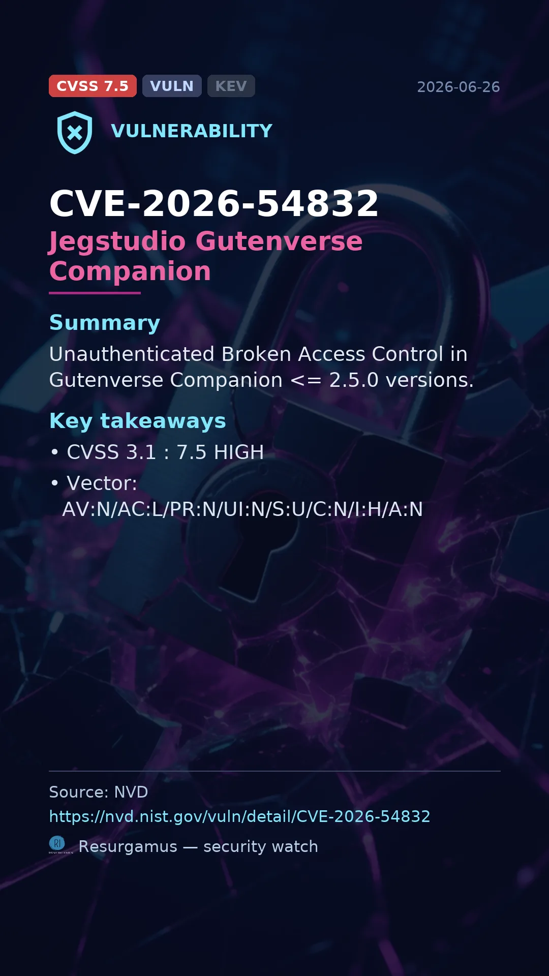 CVE-2026-54832 Jegstudio Gutenverse Companion Vulnerability