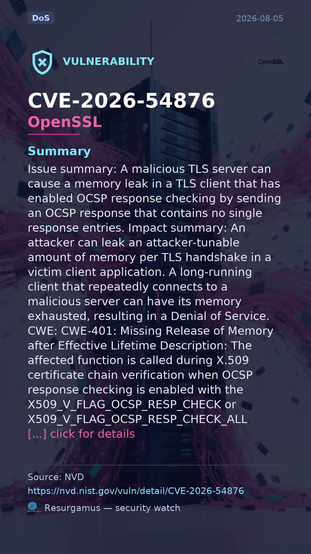 CVE-2026-54876 OpenSSL Vulnerability