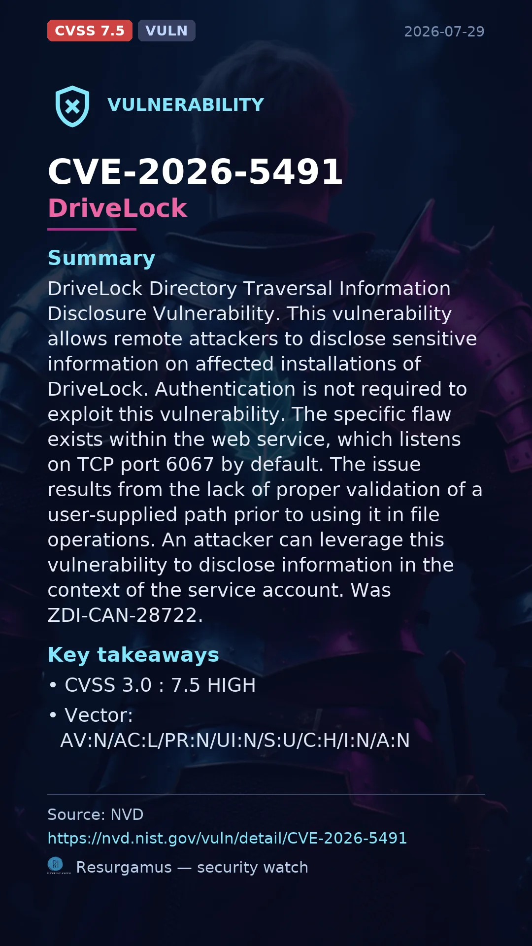 CVE-2026-5491 DriveLock Vulnerability