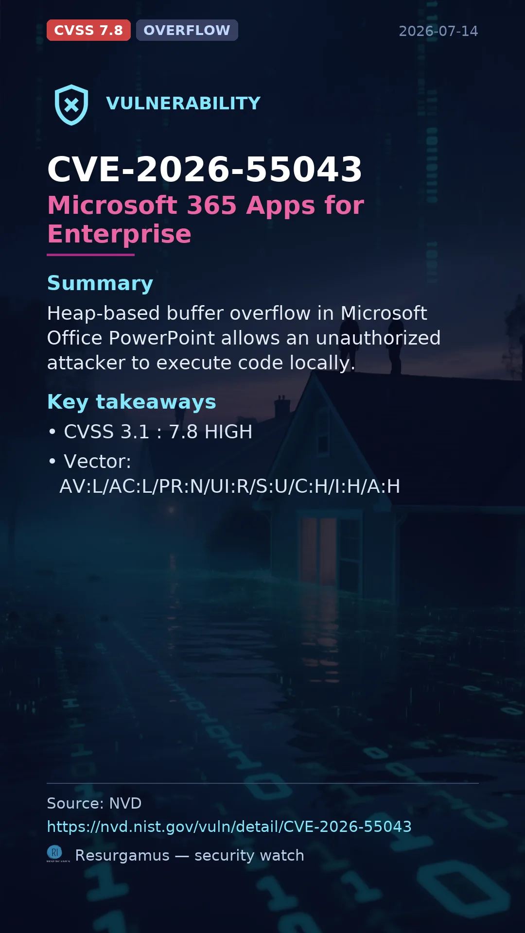 CVE-2026-55043 Microsoft 365 Apps for Enterprise Vulnerability