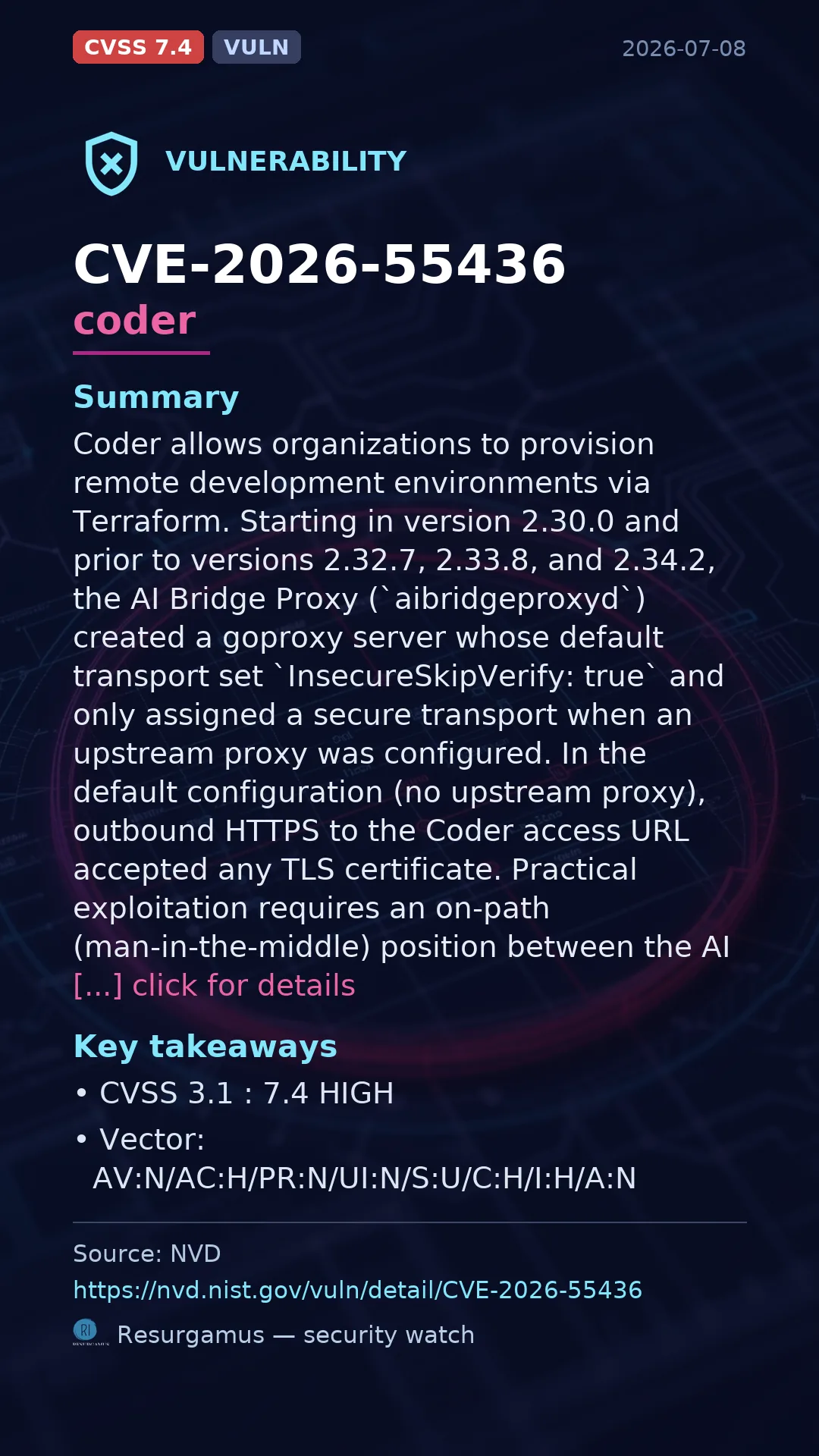 CVE-2026-55436 coder Vulnerability