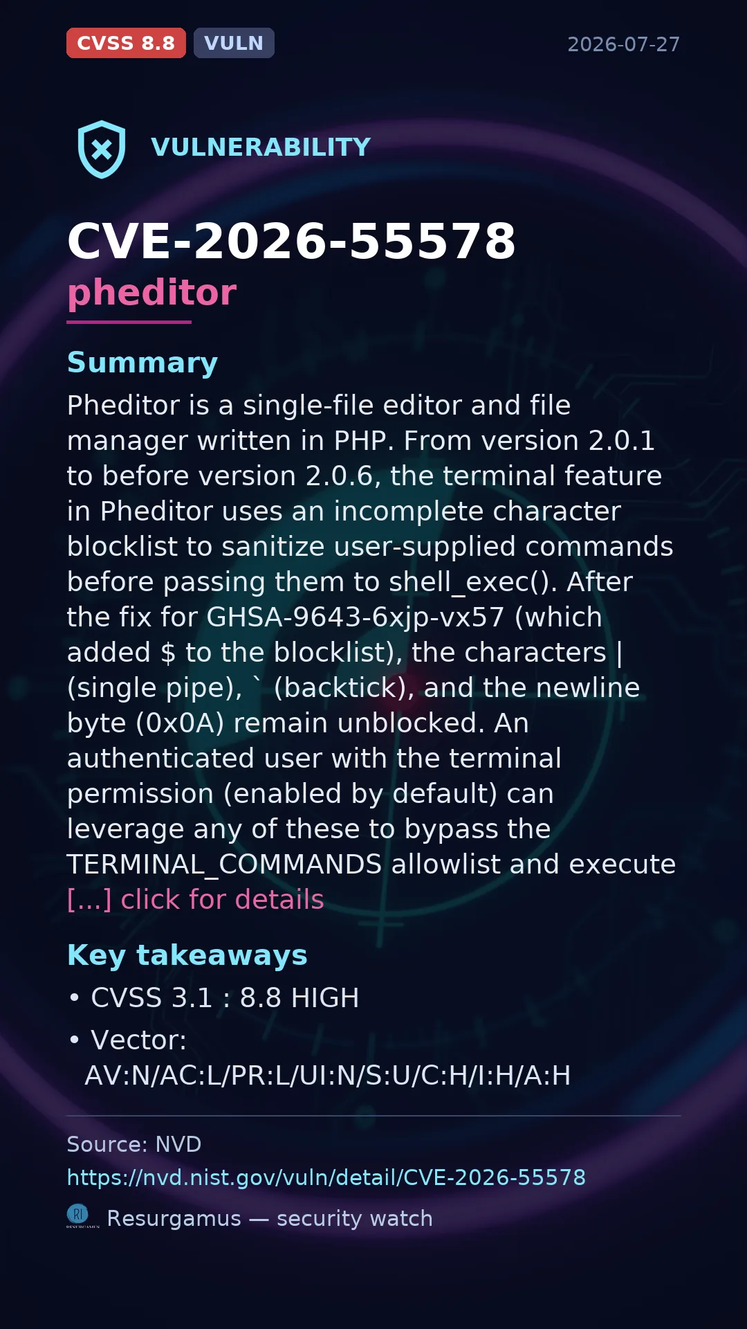 CVE-2026-55578 pheditor Vulnerability