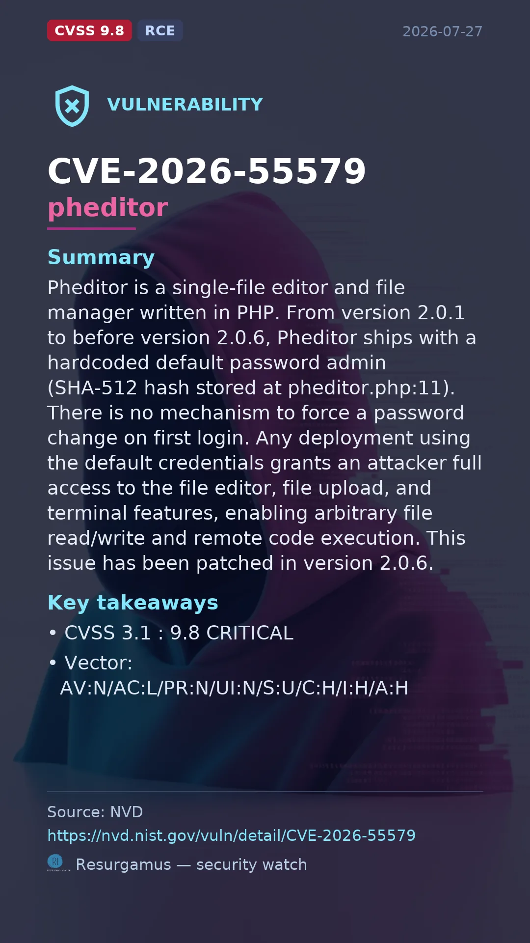 CVE-2026-55579 pheditor Vulnerability