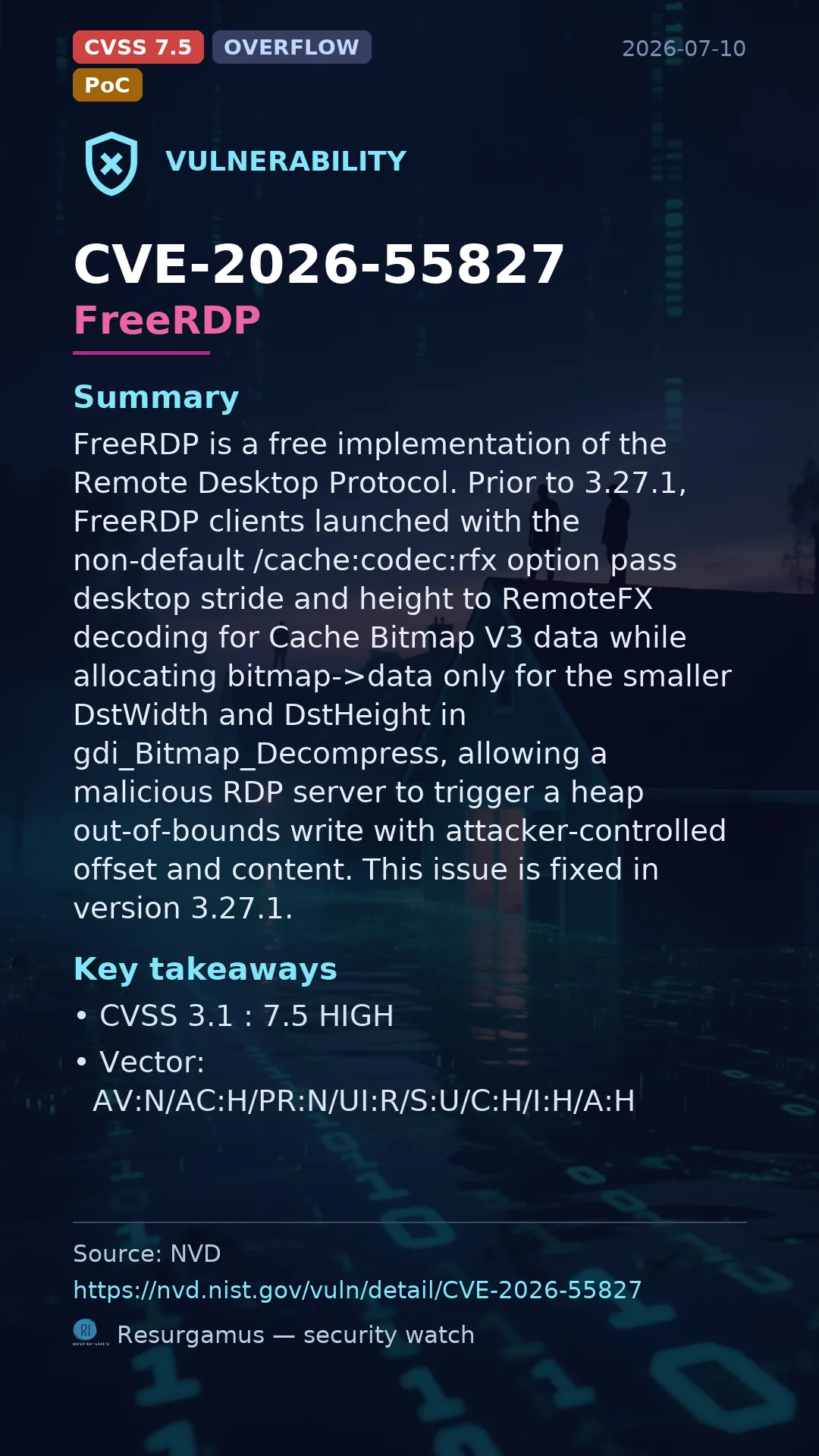 CVE-2026-55827 FreeRDP Vulnerability