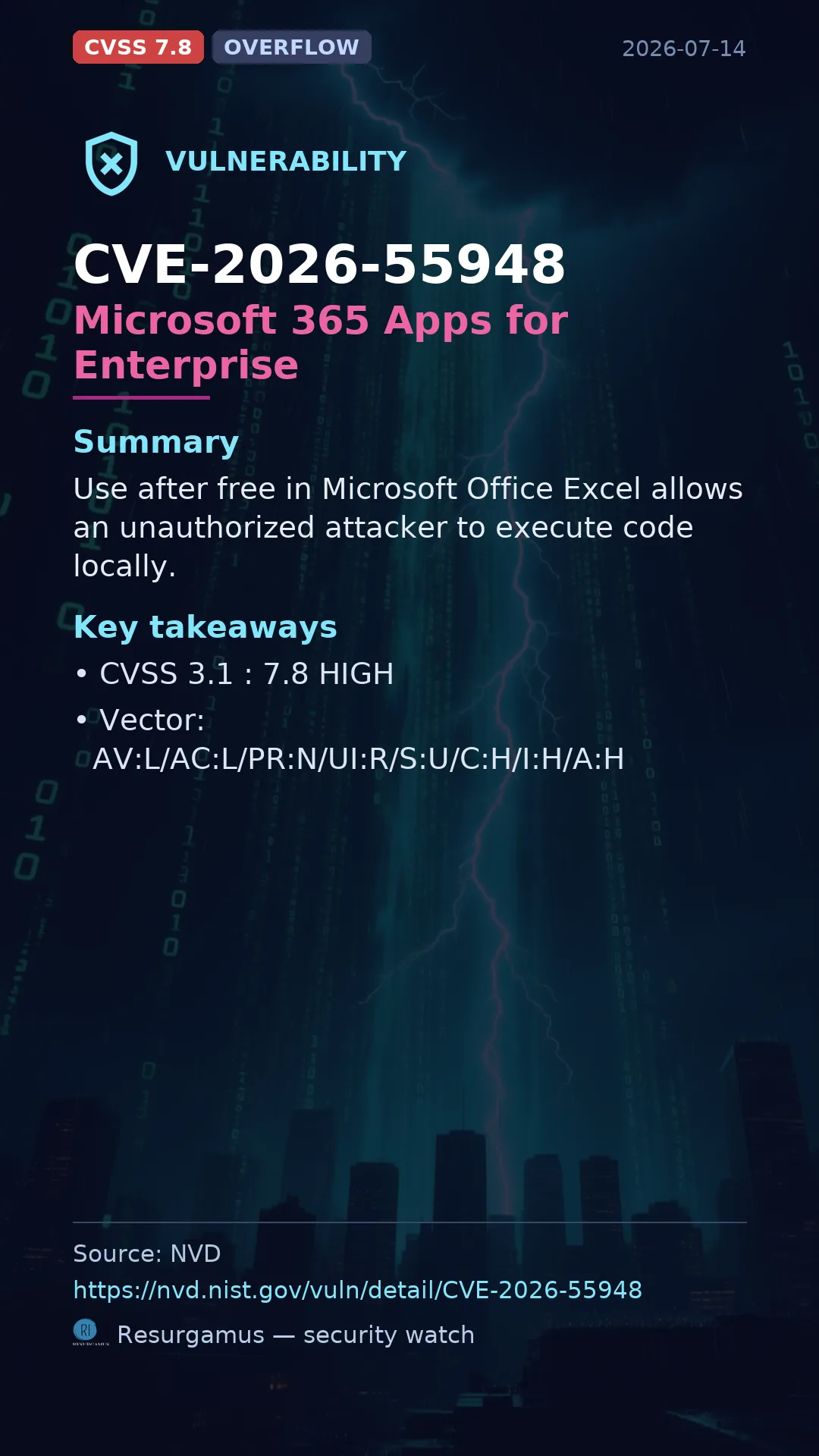 CVE-2026-55948 Microsoft 365 Apps for Enterprise Vulnerability