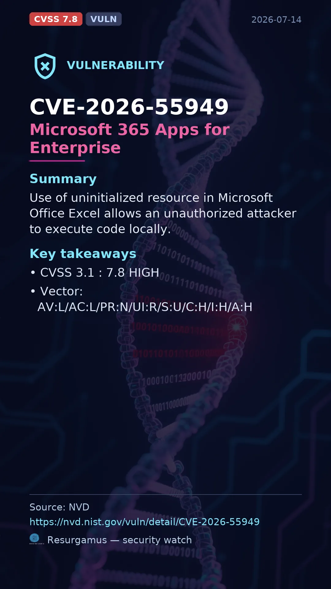 CVE-2026-55949 Microsoft 365 Apps for Enterprise Vulnerability