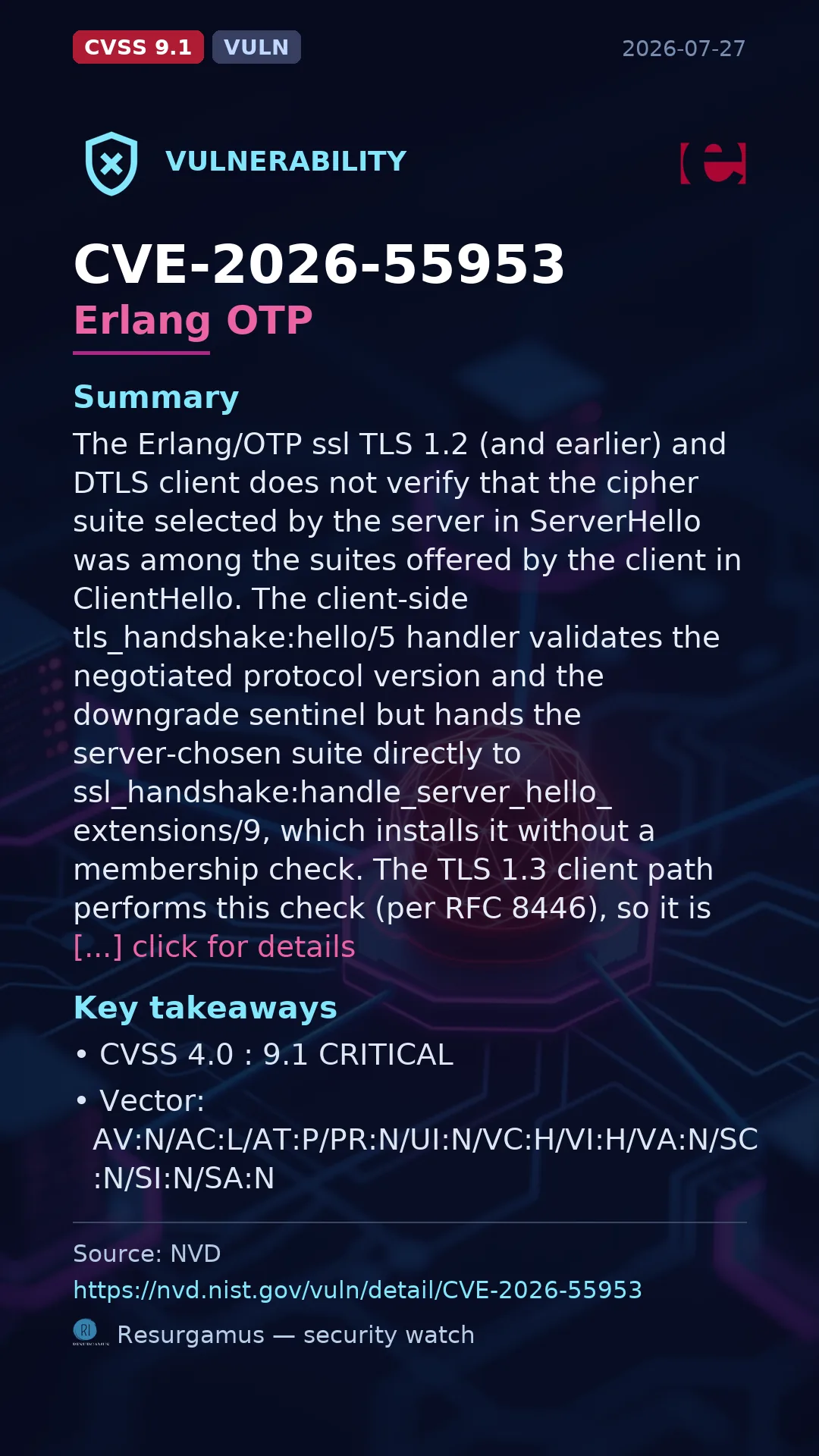 CVE-2026-55953 Erlang OTP Vulnerability