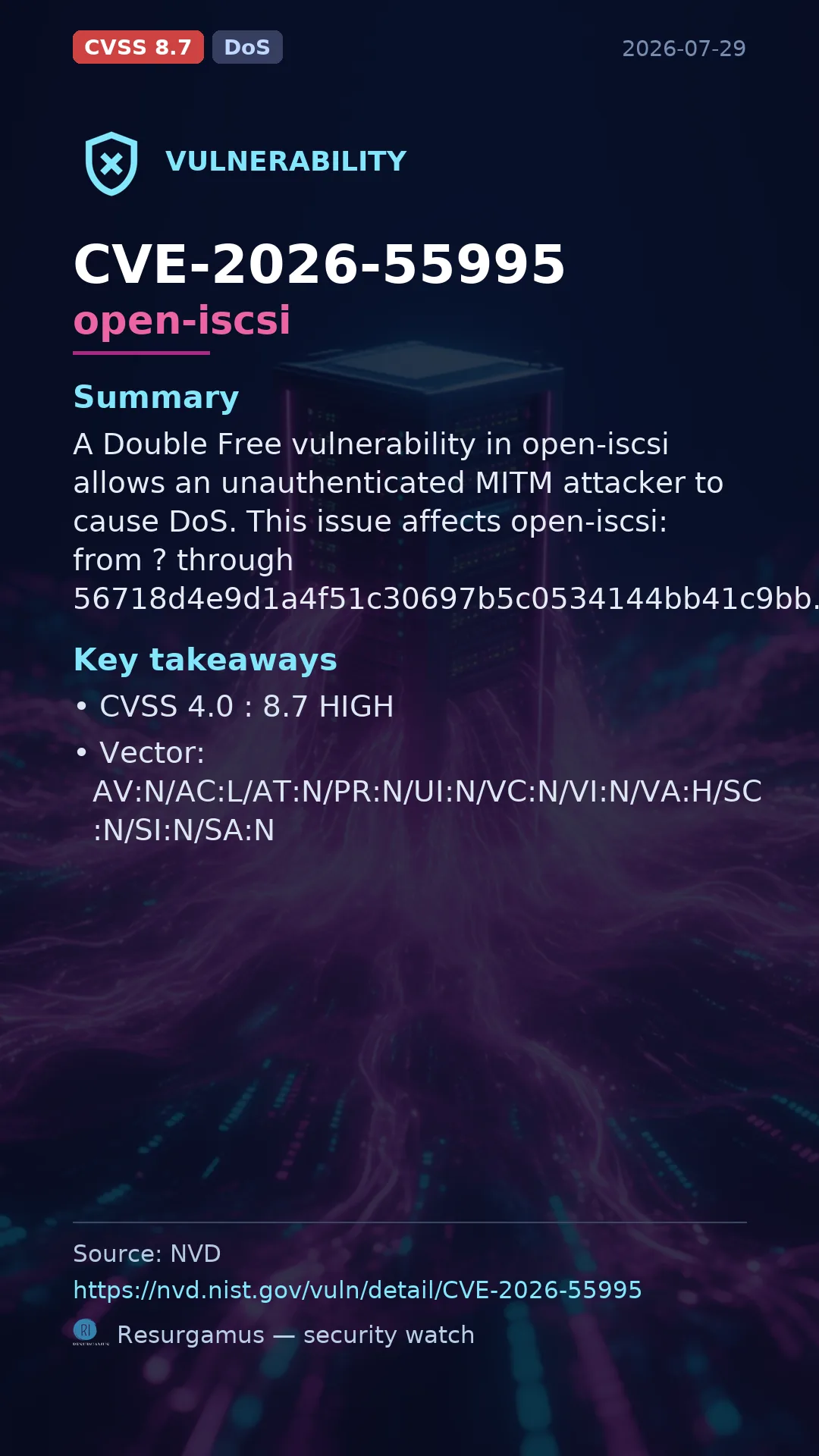 CVE-2026-55995 open-iscsi Vulnerability