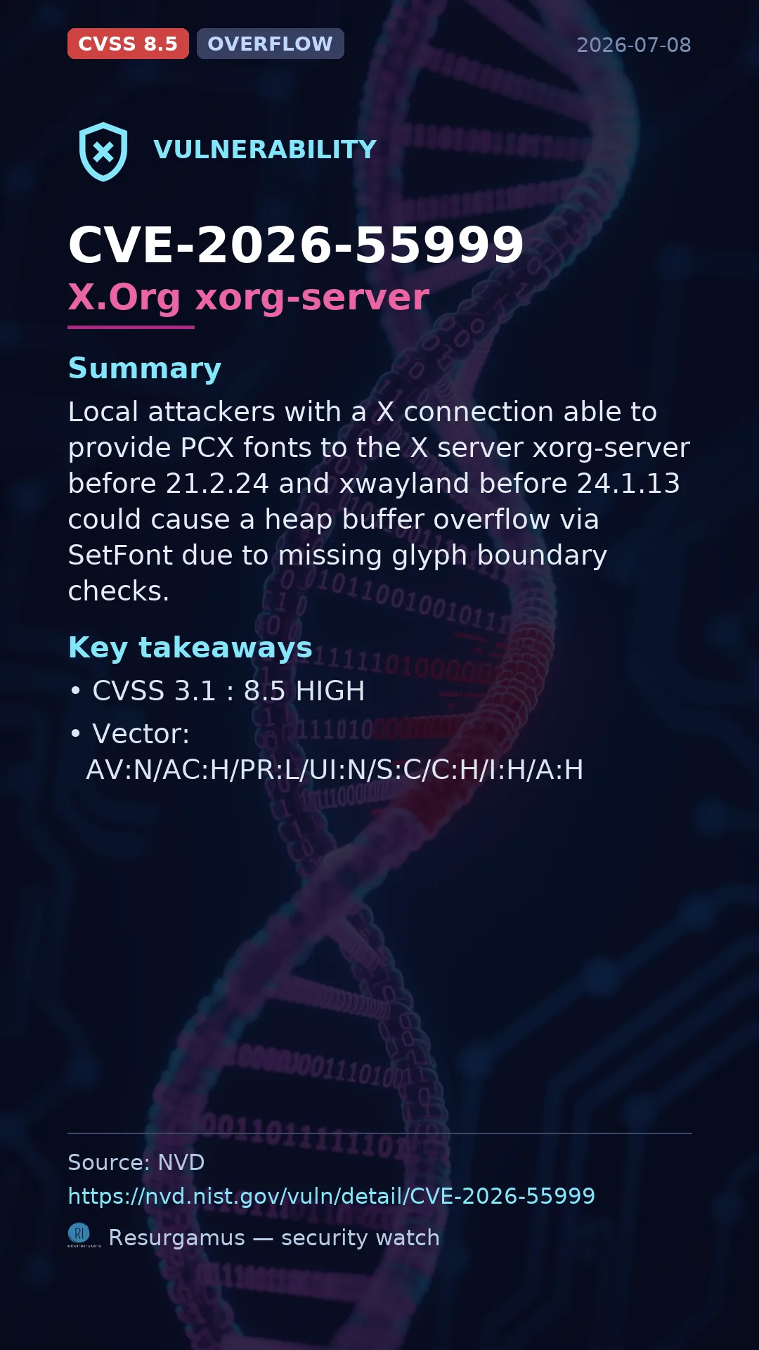 CVE-2026-55999 X.Org xorg-server Vulnerability