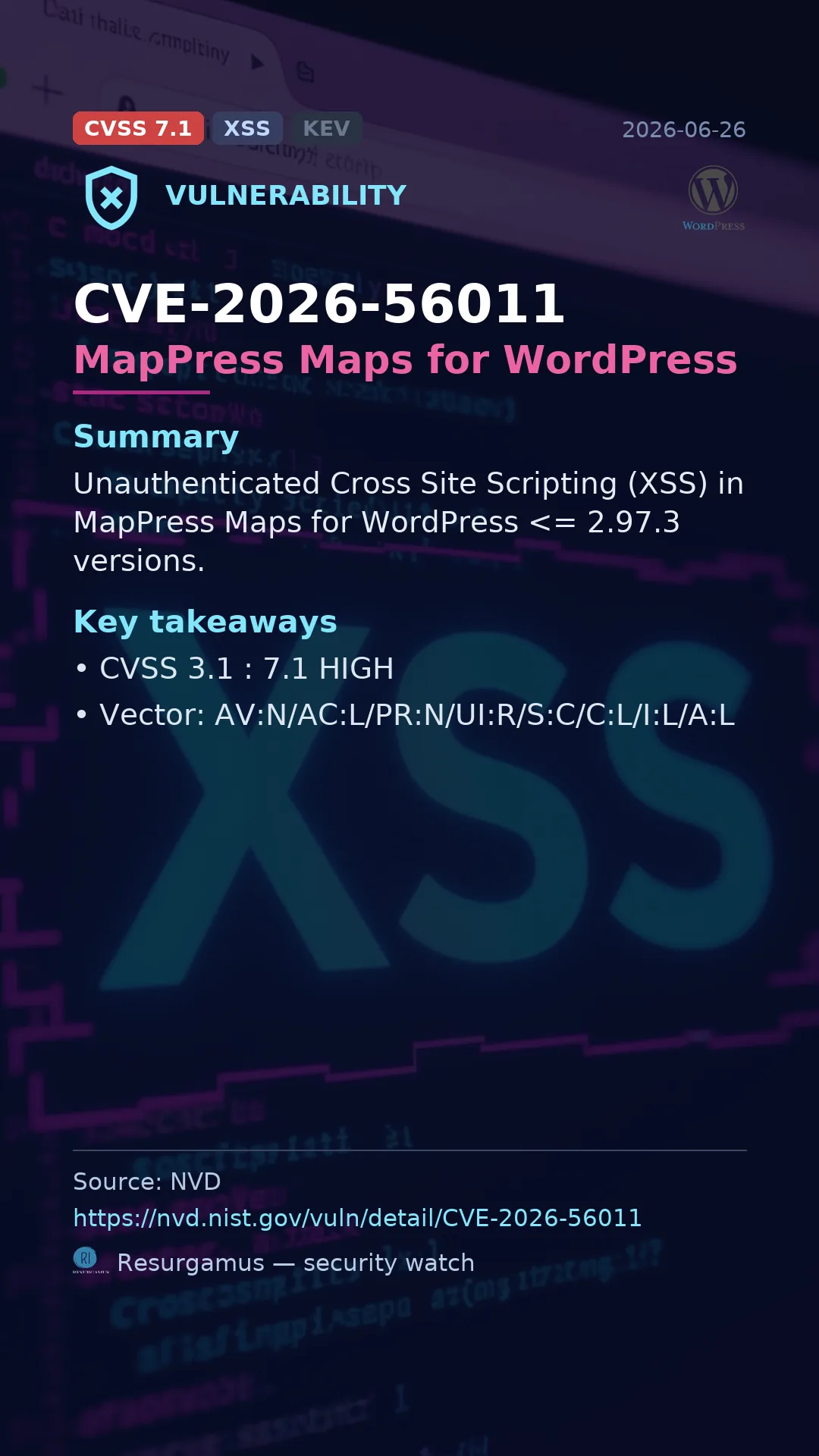 CVE-2026-56011 MapPress Maps for WordPress Vulnerability