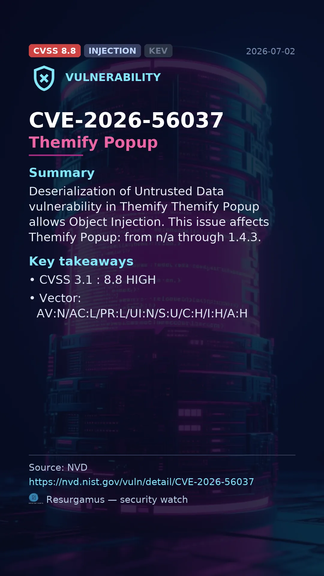CVE-2026-56037 Themify Popup Vulnerability