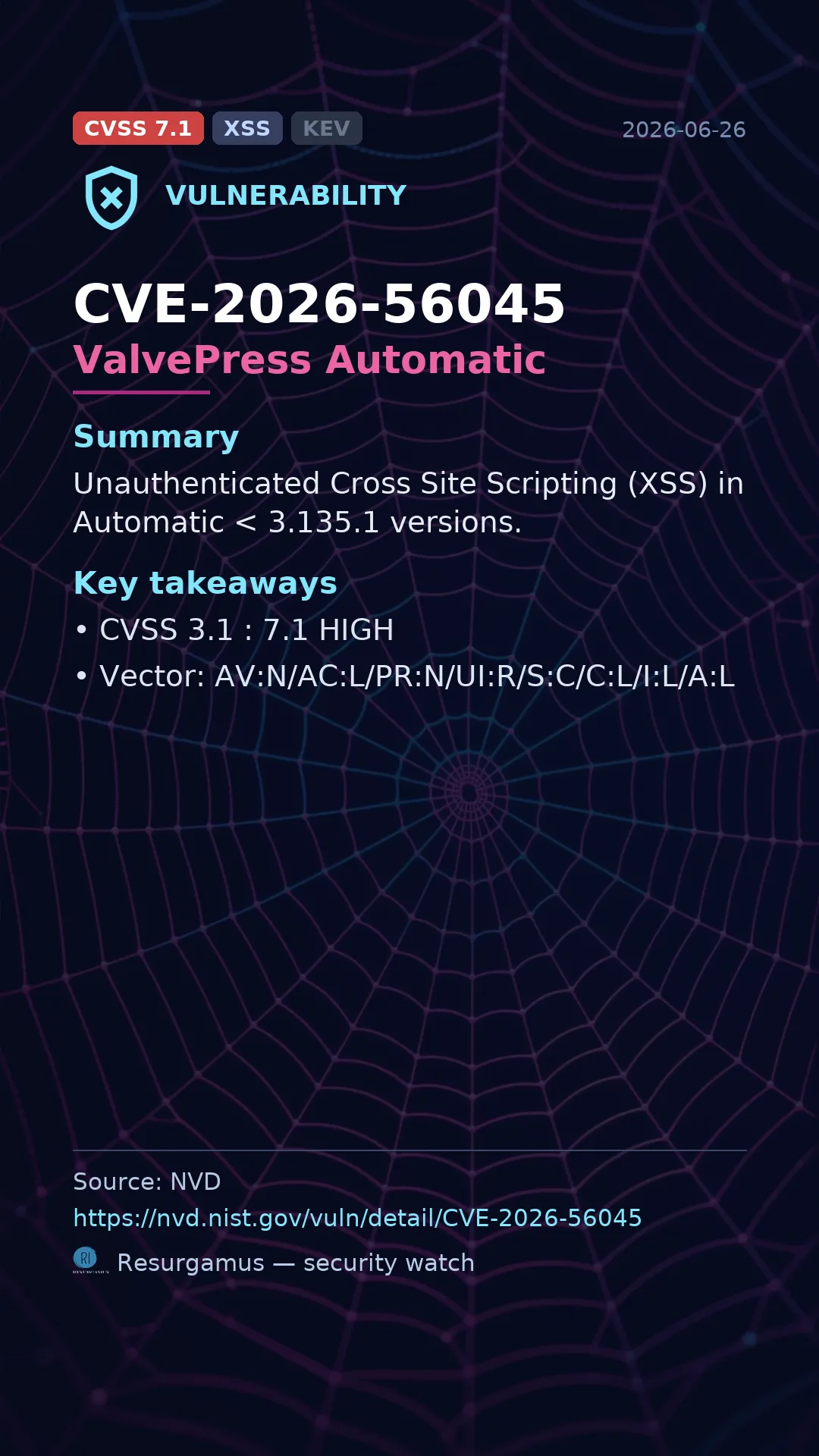 CVE-2026-56045 ValvePress Automatic Vulnerability